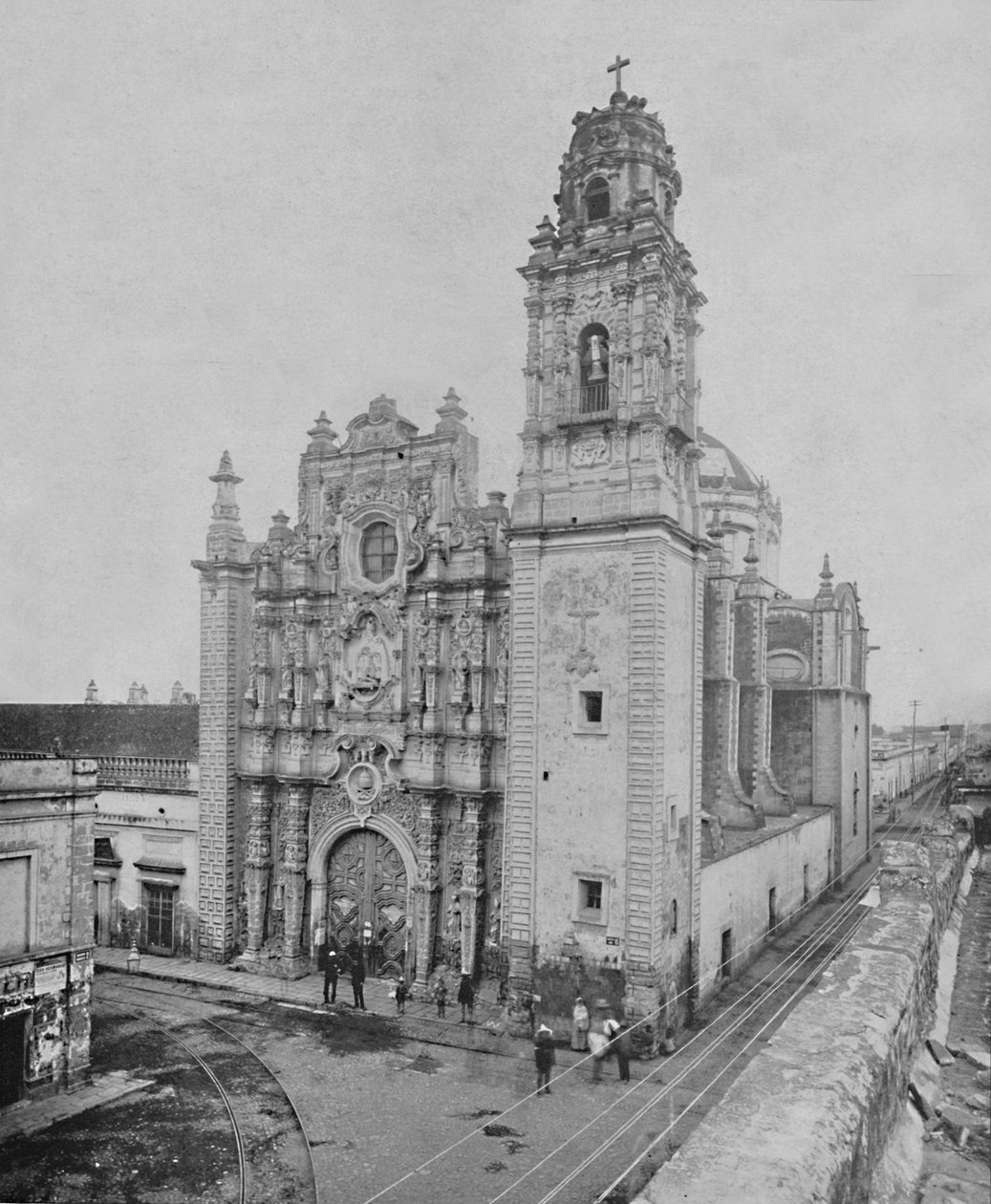 चर्च ऑफ़ ला संटिस्म, सिटी ऑफ़ मैक्सिको, c1897। द्वारा अज्ञात