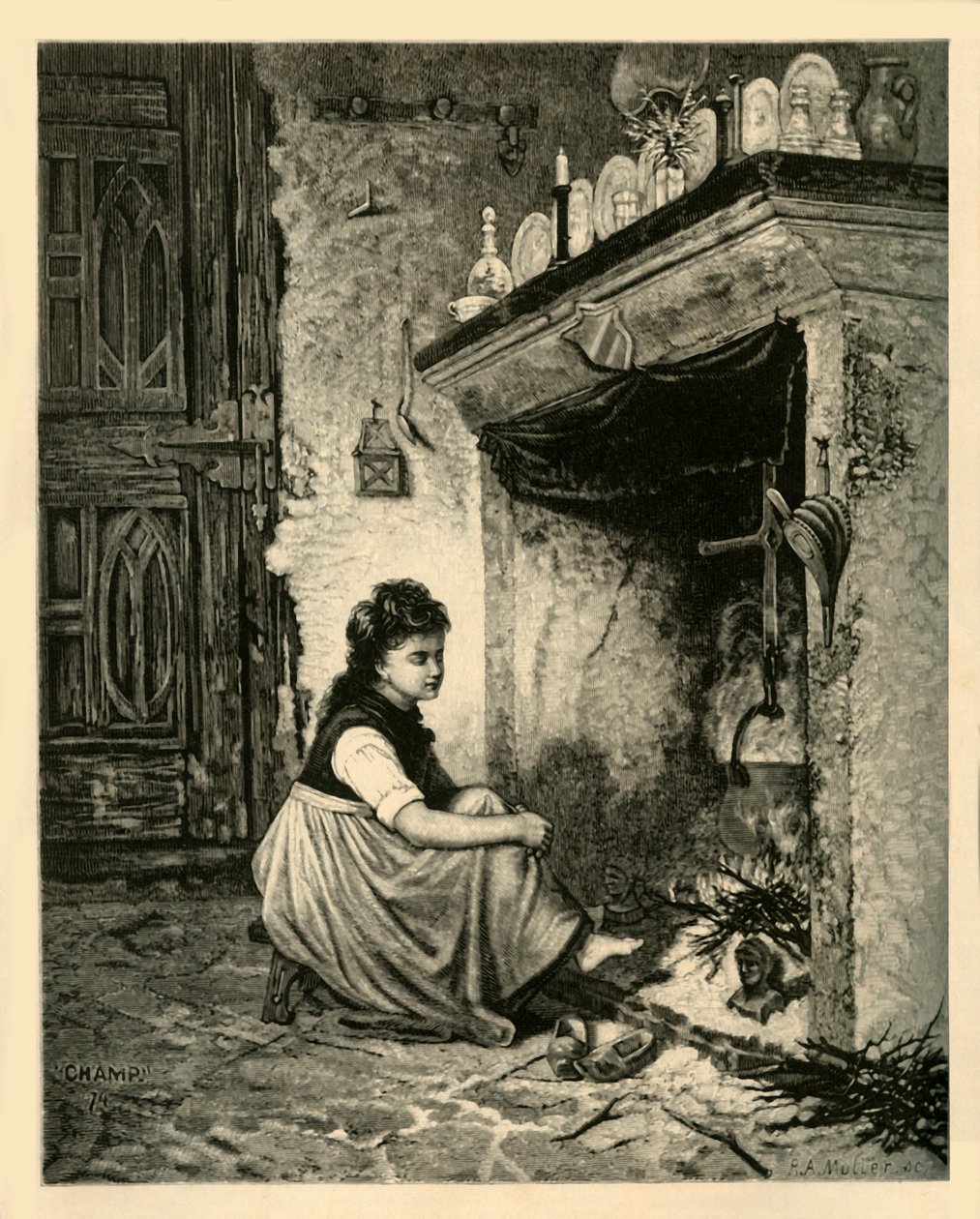 सिंड्रेला, 1883। द्वारा अज्ञात