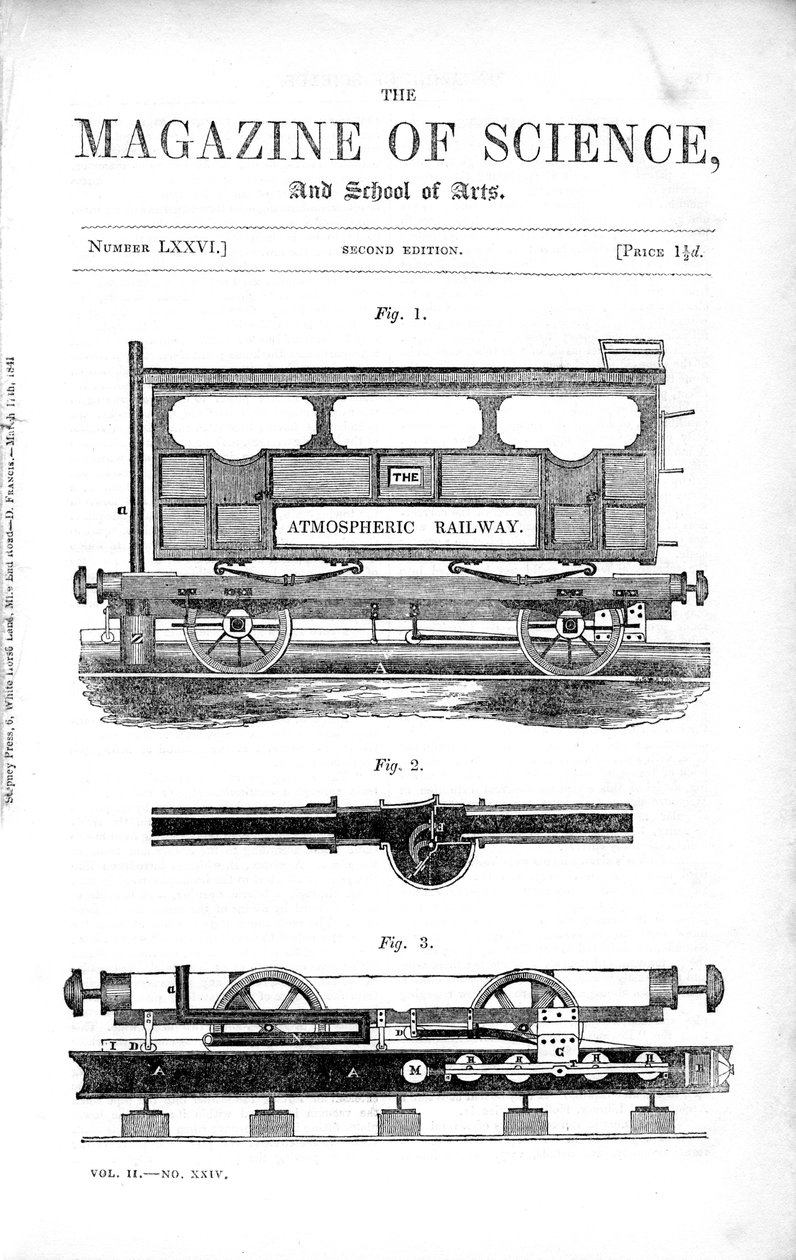 क्लेग और समुदास वायुमंडलीय रेलवे, 1845 द्वारा अज्ञात