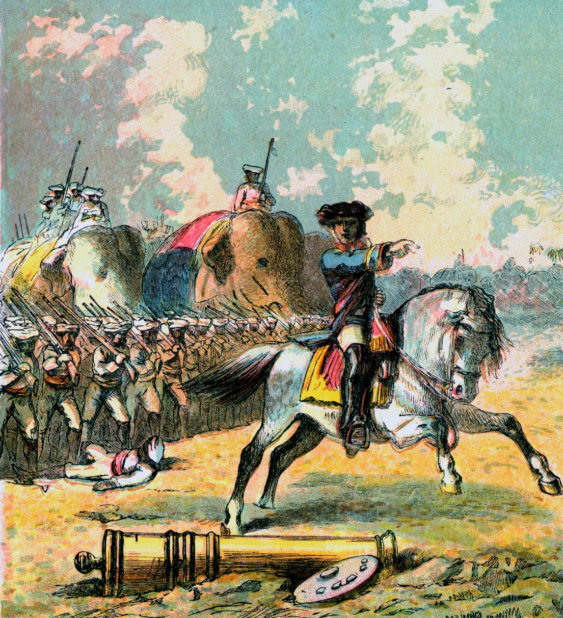 भारत में क्लाइव विजय, c1850s द्वारा अज्ञात