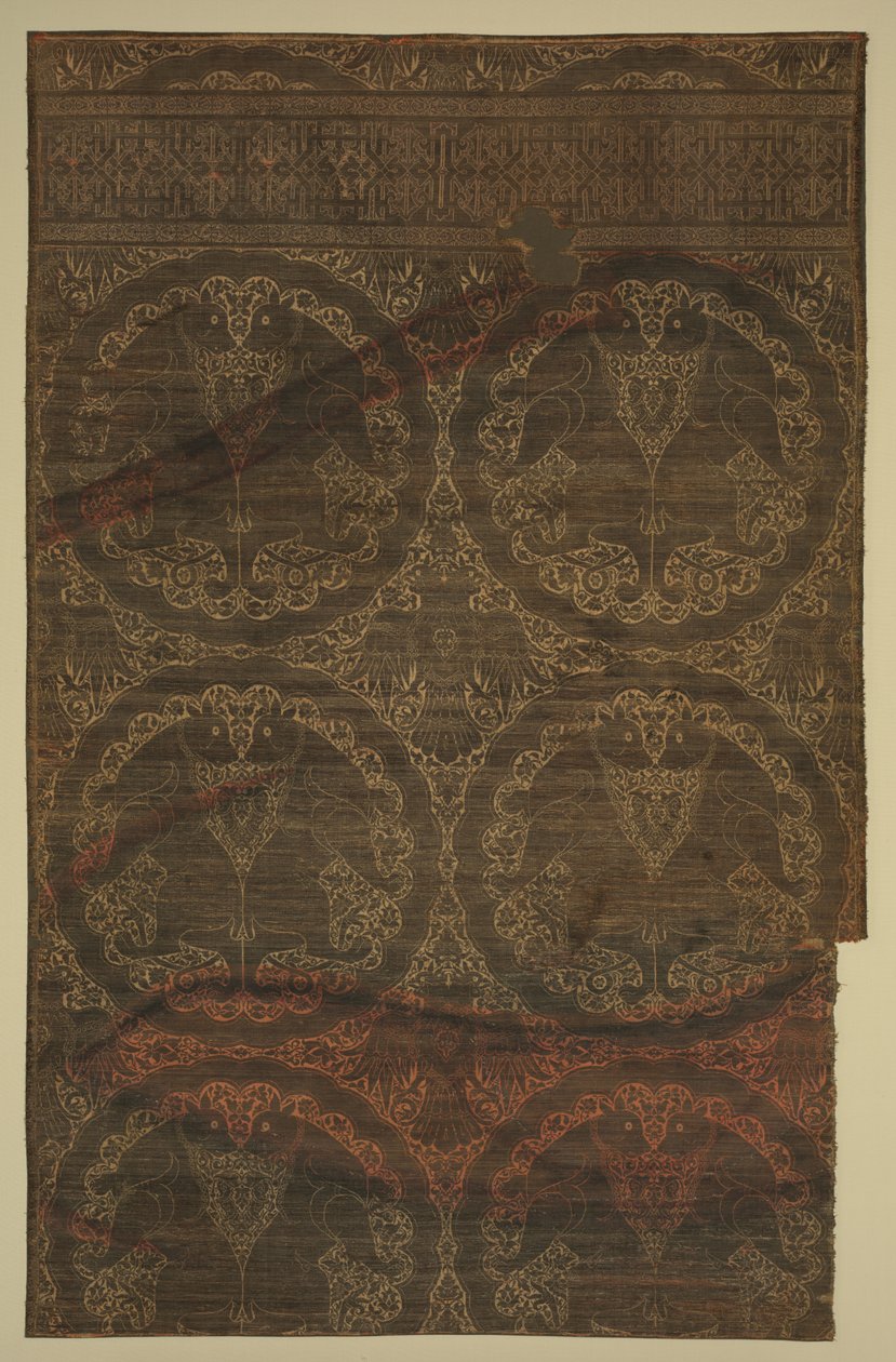फेन और ईगल के साथ सोने का कपड़ा, 1225-1275। द्वारा अज्ञात