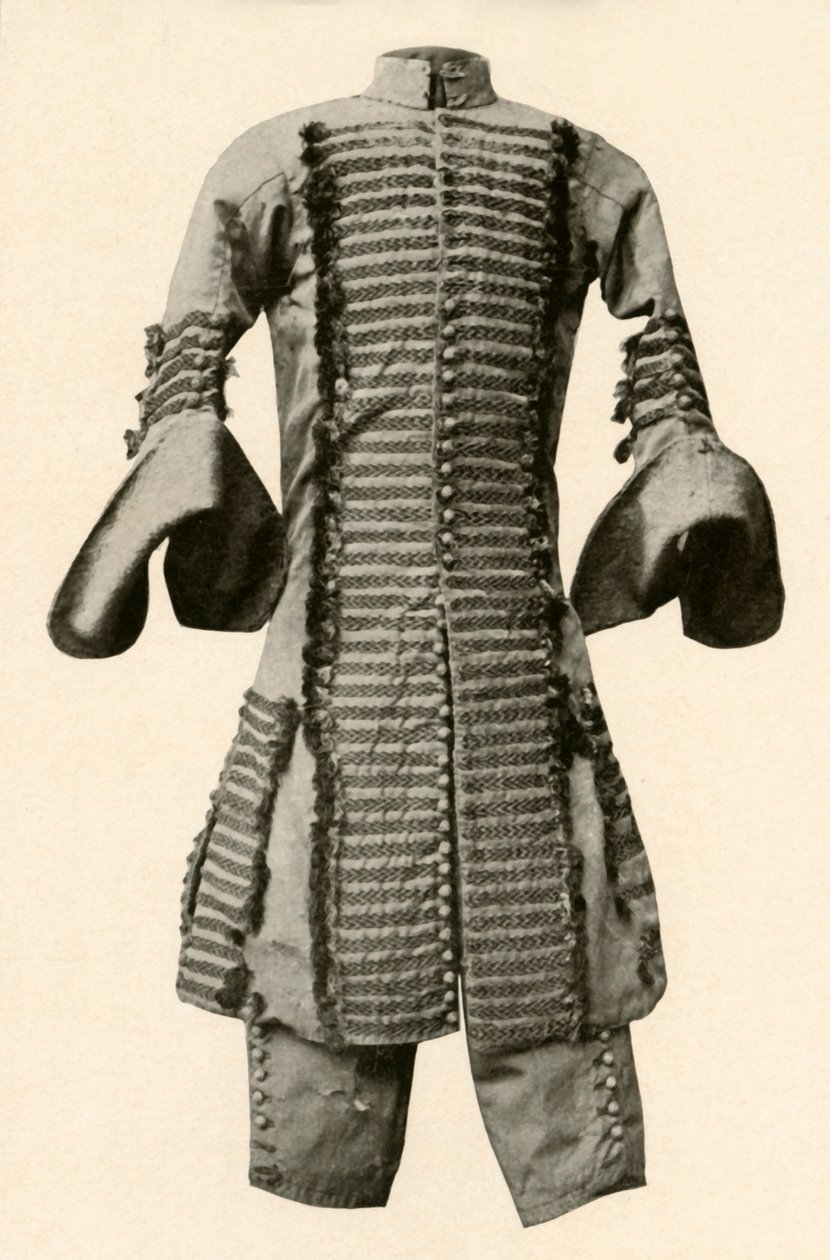 फैंसी ब्रैड के साथ ट्रिम किए गए रेशम के कोट और जांघें, c1680, 1937। द्वारा अज्ञात