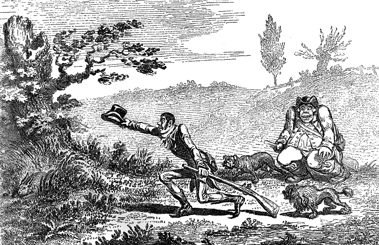कॉकनी स्पोर्ट्समैन को एक खरगोश मिल रहा है, 1800 द्वारा अज्ञात