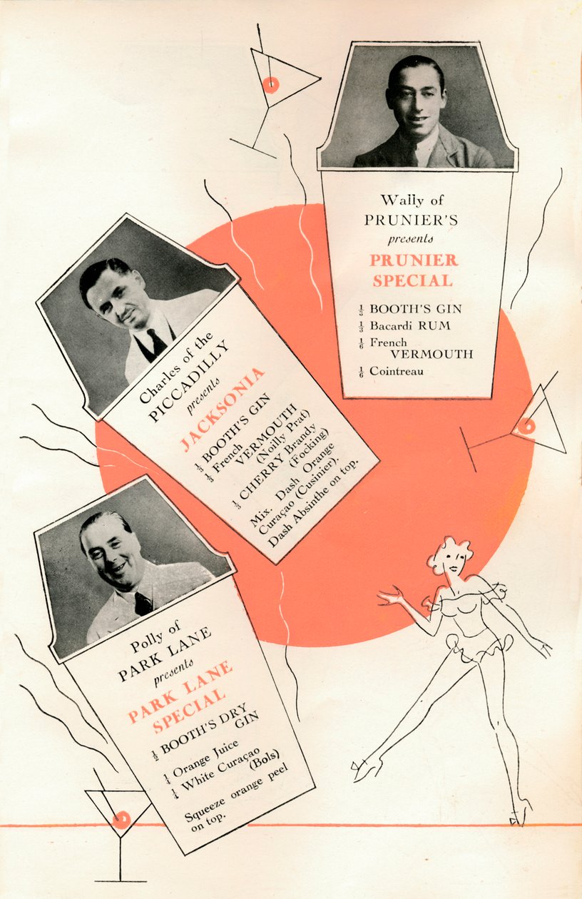 कॉकटेल व्यंजनों, c1935 1935। द्वारा अज्ञात