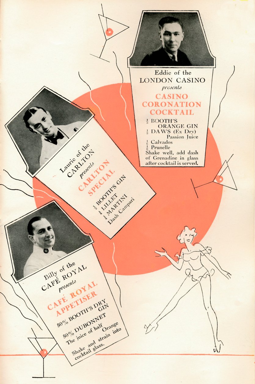 कॉकटेल व्यंजनों, c1935 1935। द्वारा अज्ञात