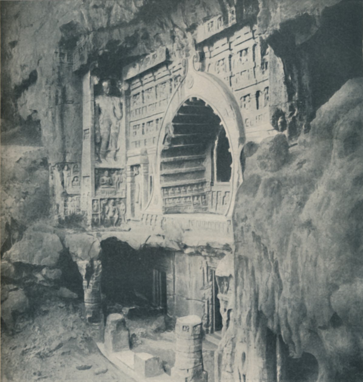 स्तंभ और अर्चित्रेव ने रॉक से चमत्कारिक कौशल के साथ छेदा, c1935 द्वारा अज्ञात