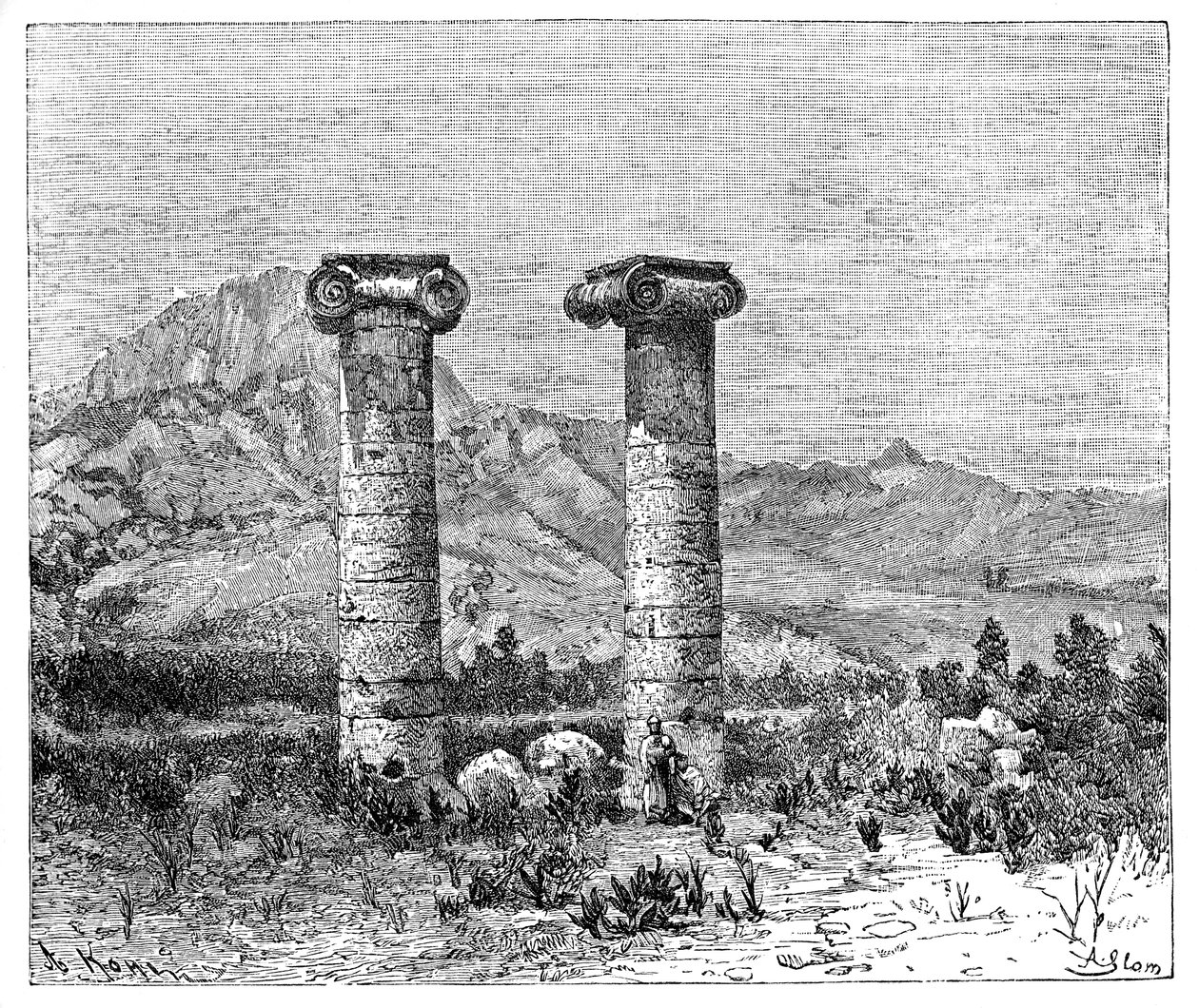 साइबेल, सरदीस, टर्की के मंदिर के स्तंभ, 1895 द्वारा अज्ञात