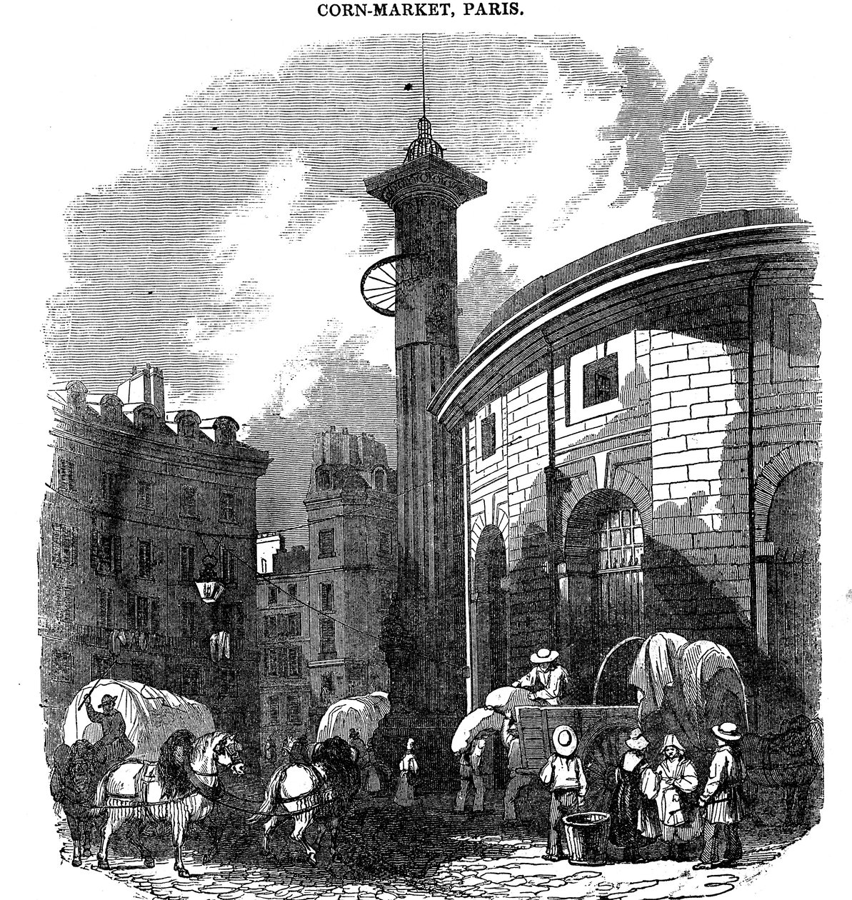 कॉर्न-मार्केट, पेरिस, 1836 द्वारा अज्ञात