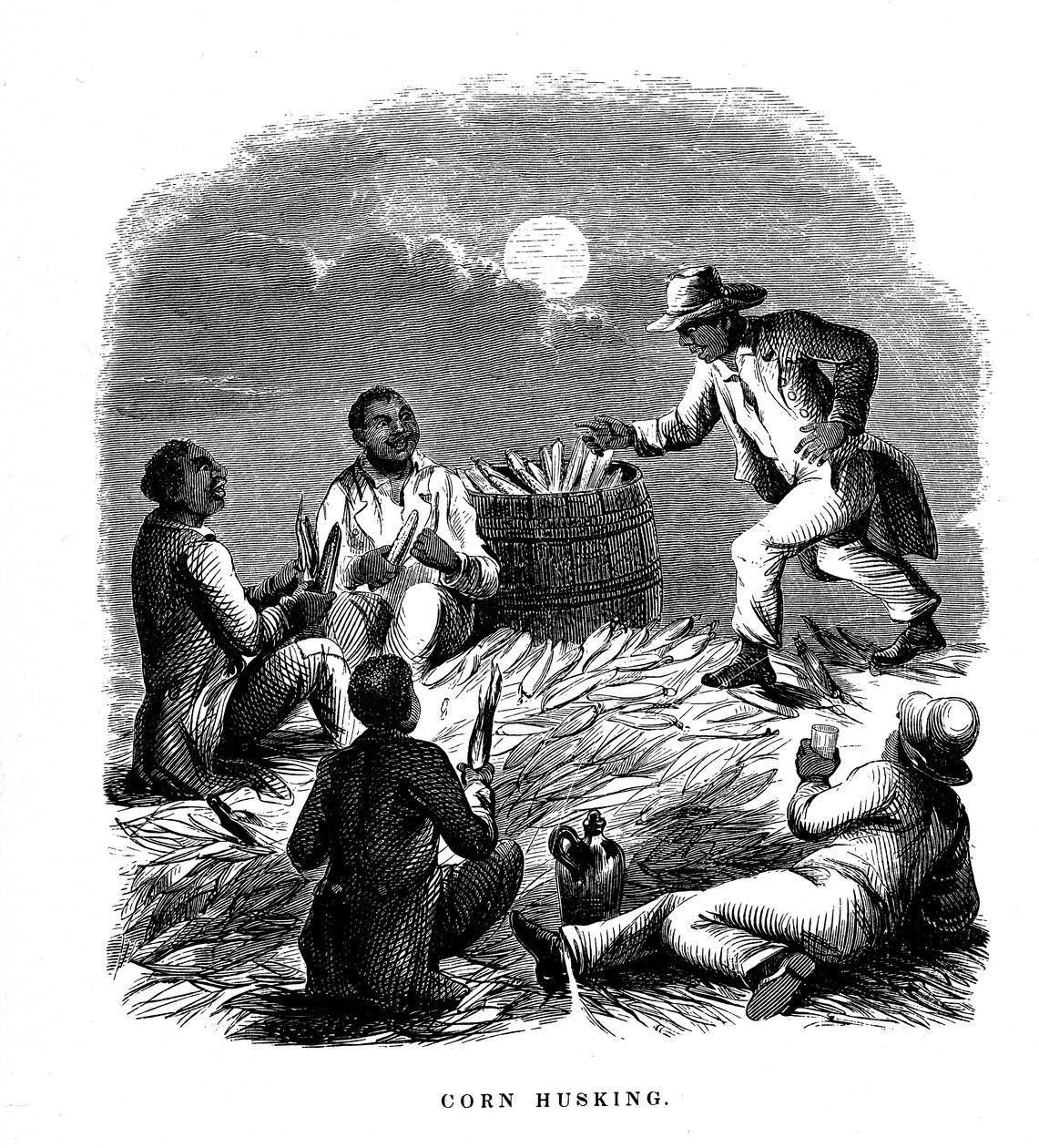 मकई की भूसी, काले लोग मजदूर मक्का की भूसी, दक्षिणी अमरीका, c1850 द्वारा अज्ञात