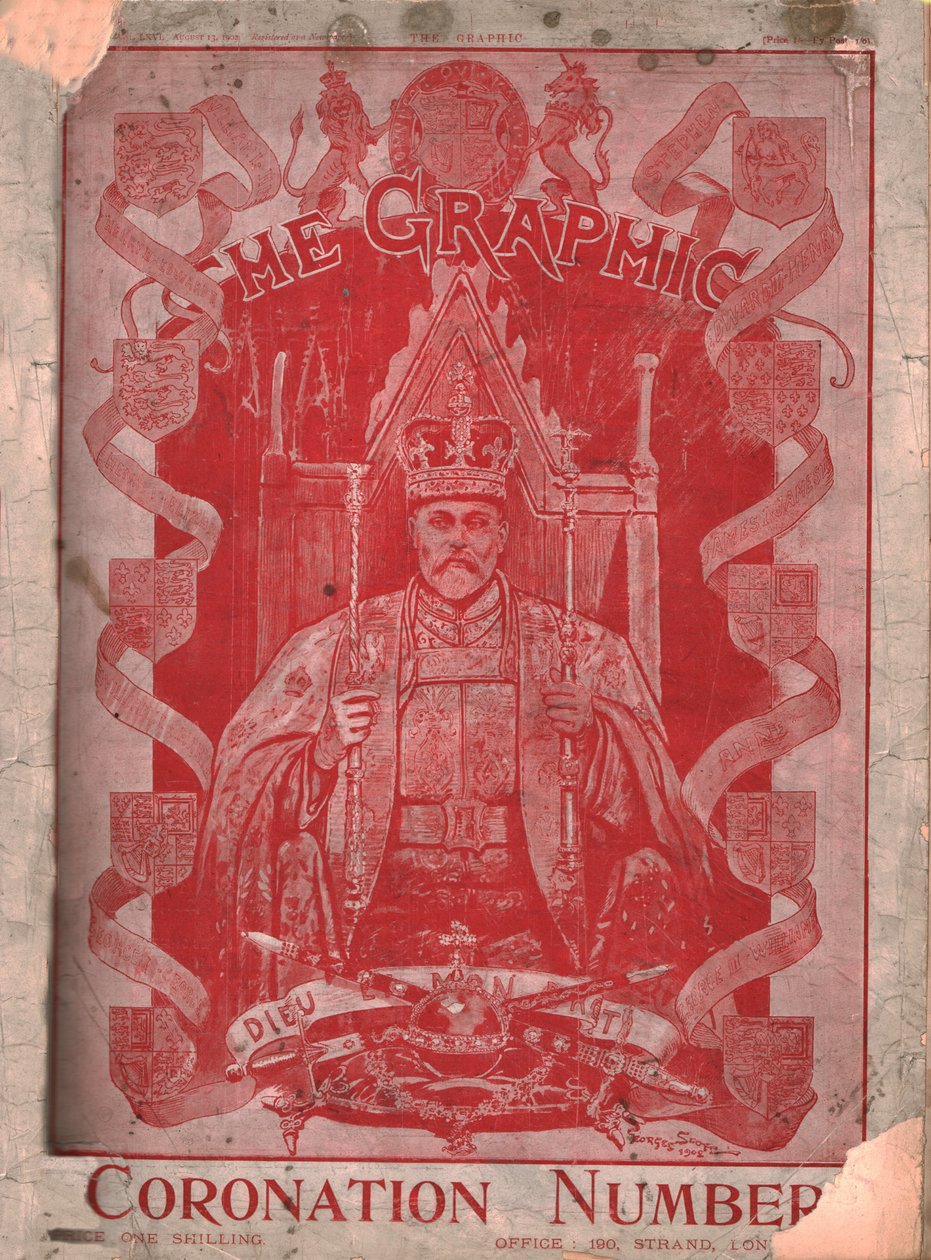 किंग एडवर्ड सप्तम का राज्याभिषेक, द ग्राफिक पत्रिका का कवर, 13 अगस्त 1902। द्वारा अज्ञात