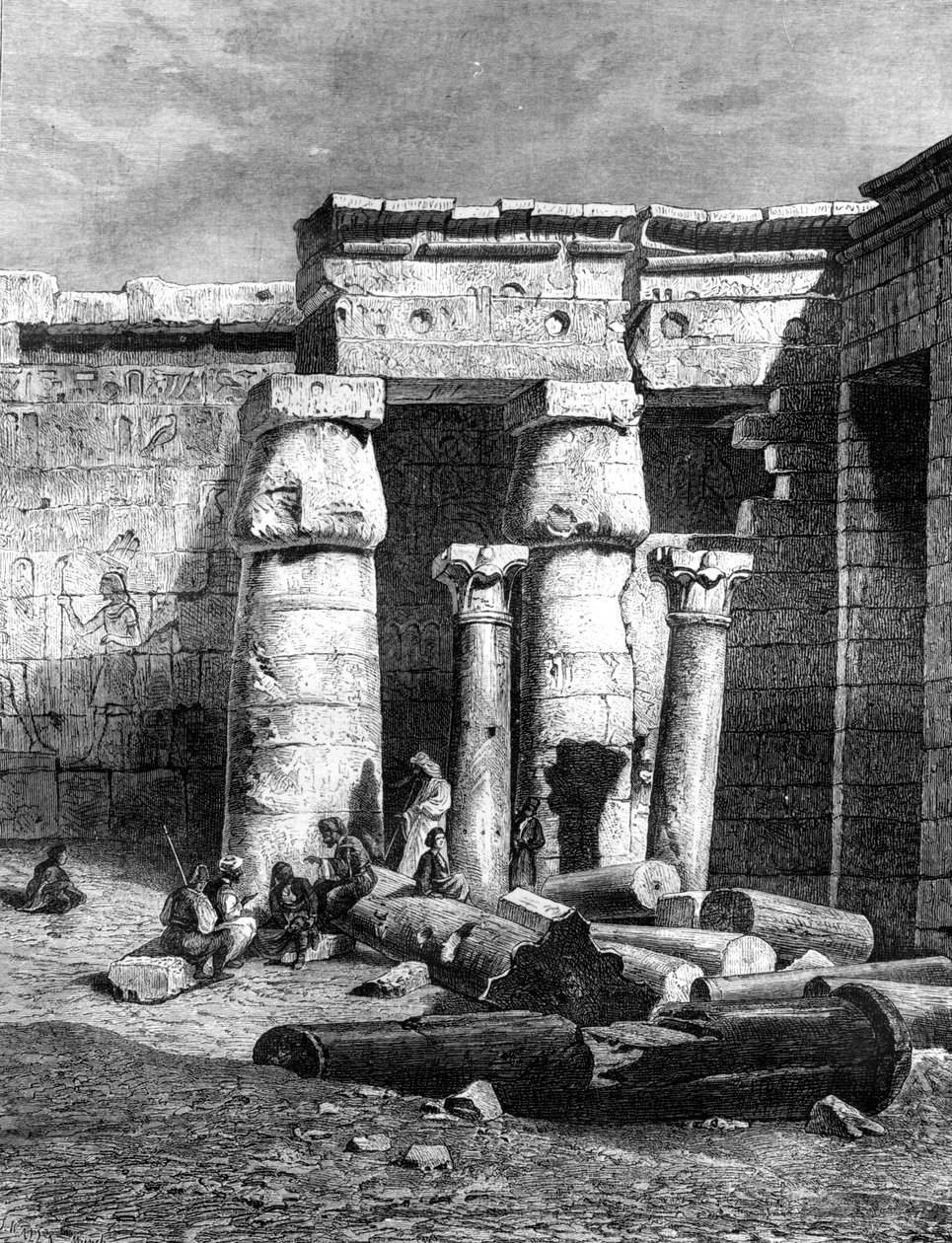 एक ईसाई चर्च, मेदिनेट-हबॉ, 1881 के अवशेषों के साथ कोर्ट द्वारा अज्ञात