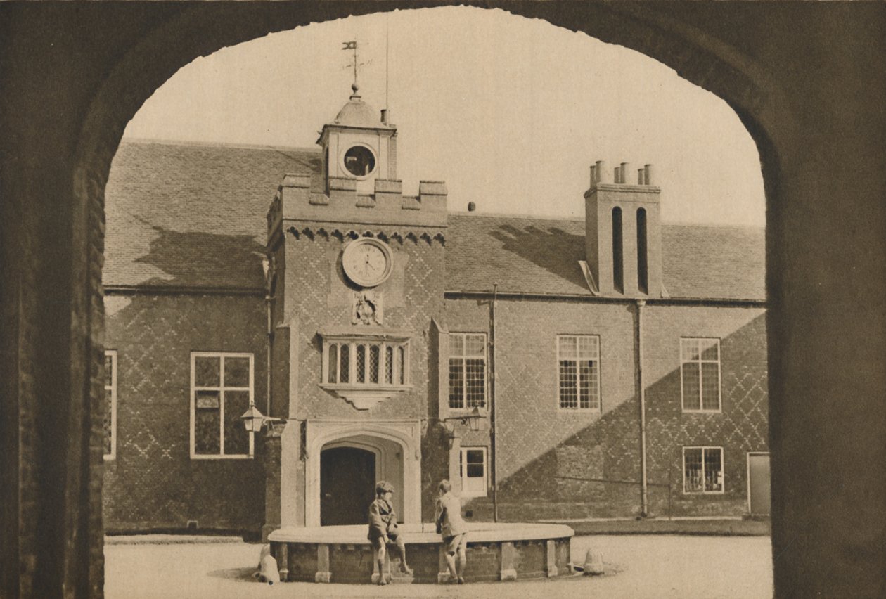 फुलहम में लंडन पैलेस के बिशप के लिए आंगन और मुख्य प्रवेश द्वार, c1935। द्वारा अज्ञात