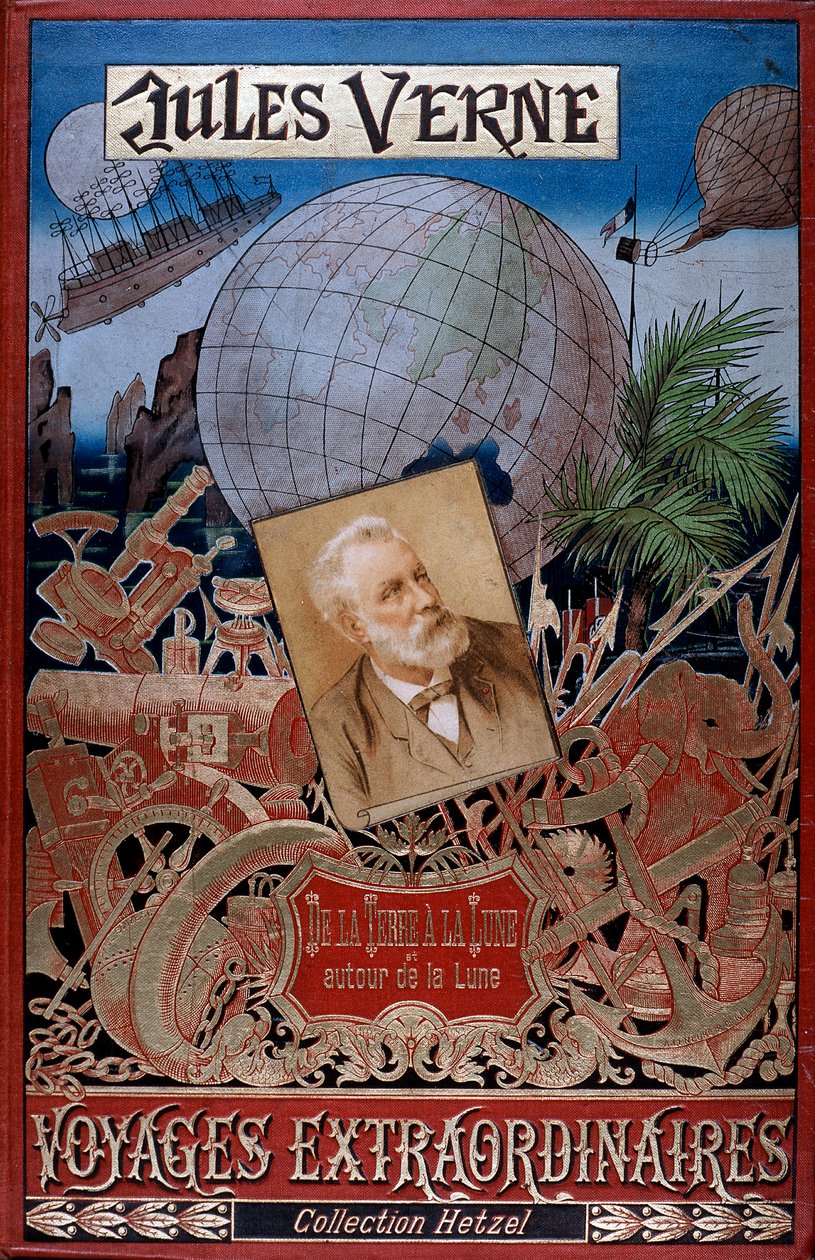 जूल्स वर्न, सी 1896 द्वारा पृथ्वी से चंद्रमा और पृथ्वी के चारों ओर का आवरण द्वारा अज्ञात