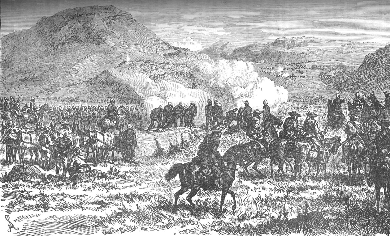 लैंस नेक की लड़ाई के बाद पचास-आठवीं रेजिमेंट की वापसी को कवर करते हुए, c1880 द्वारा अज्ञात