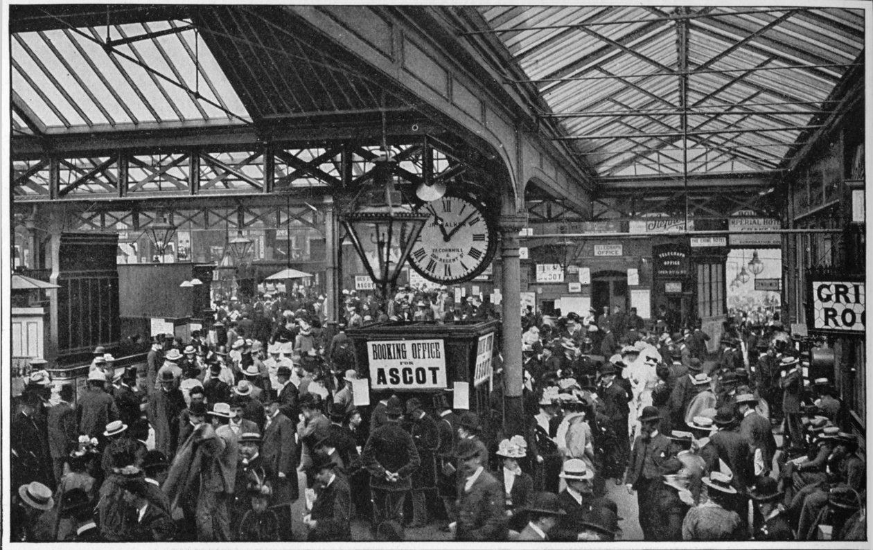 वाटरलू स्टेशन में भीड़ Ascot दौड़ के लिए रवाना, लंदन, c1900 1901 द्वारा अज्ञात