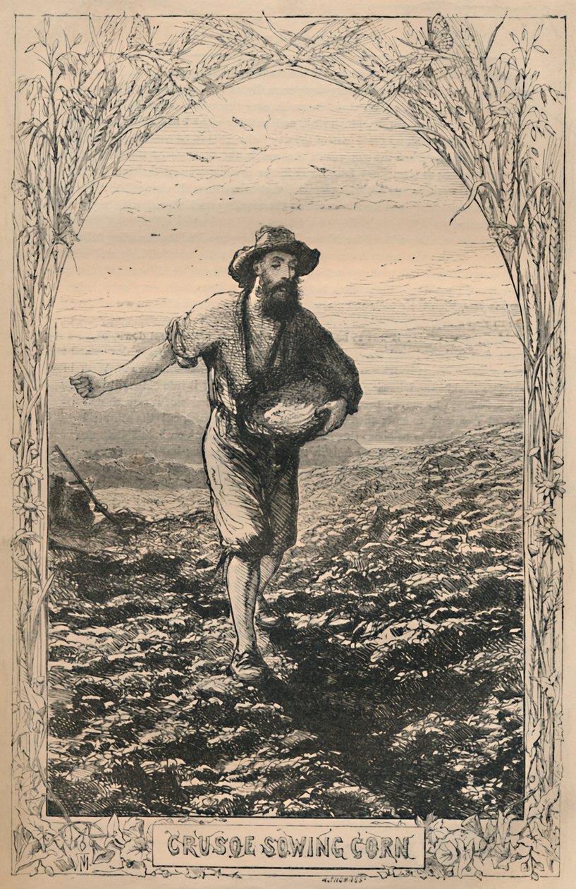 क्रूसो बुवाई मकई, c1870 द्वारा अज्ञात