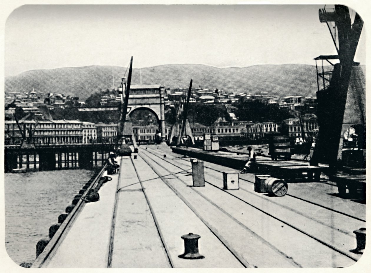 सीमा शुल्क पियर, वालपारासियो, 1911 द्वारा अज्ञात