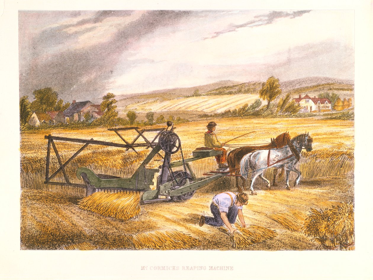 1831 के साइरस मैककॉर्म्स रिपिंग मशीन ने 1834, सी 1851 का पेटेंट कराया। द्वारा अज्ञात