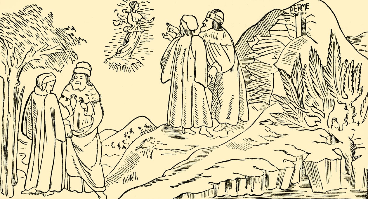 डेंट इन पर्जेटरी सीज़ द विज़न ऑफ़ बीट्राइस, c1930। द्वारा अज्ञात