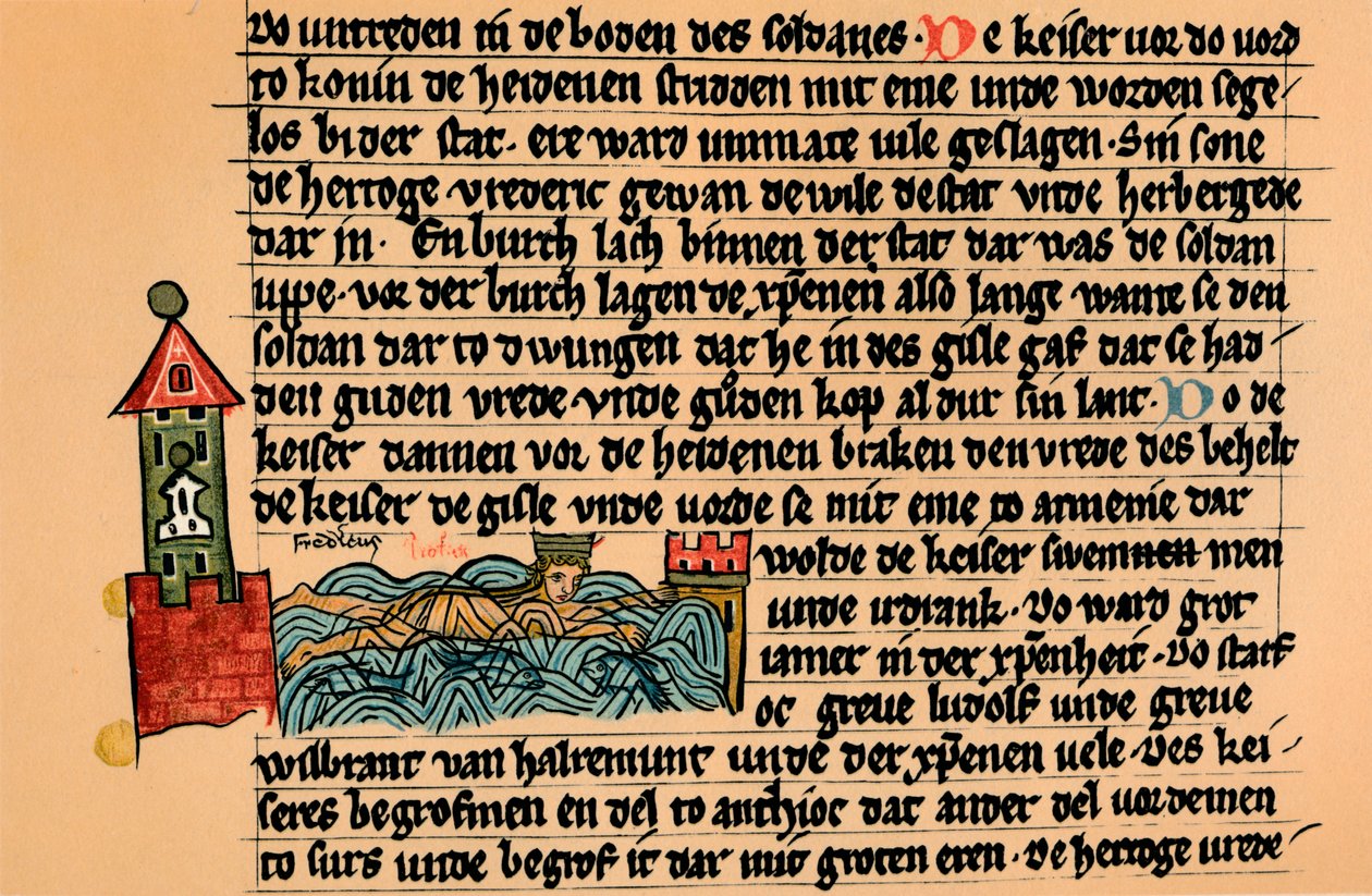 फ्रेडरिक बारब्रोसा की मृत्यु, c1154, 1907। द्वारा अज्ञात