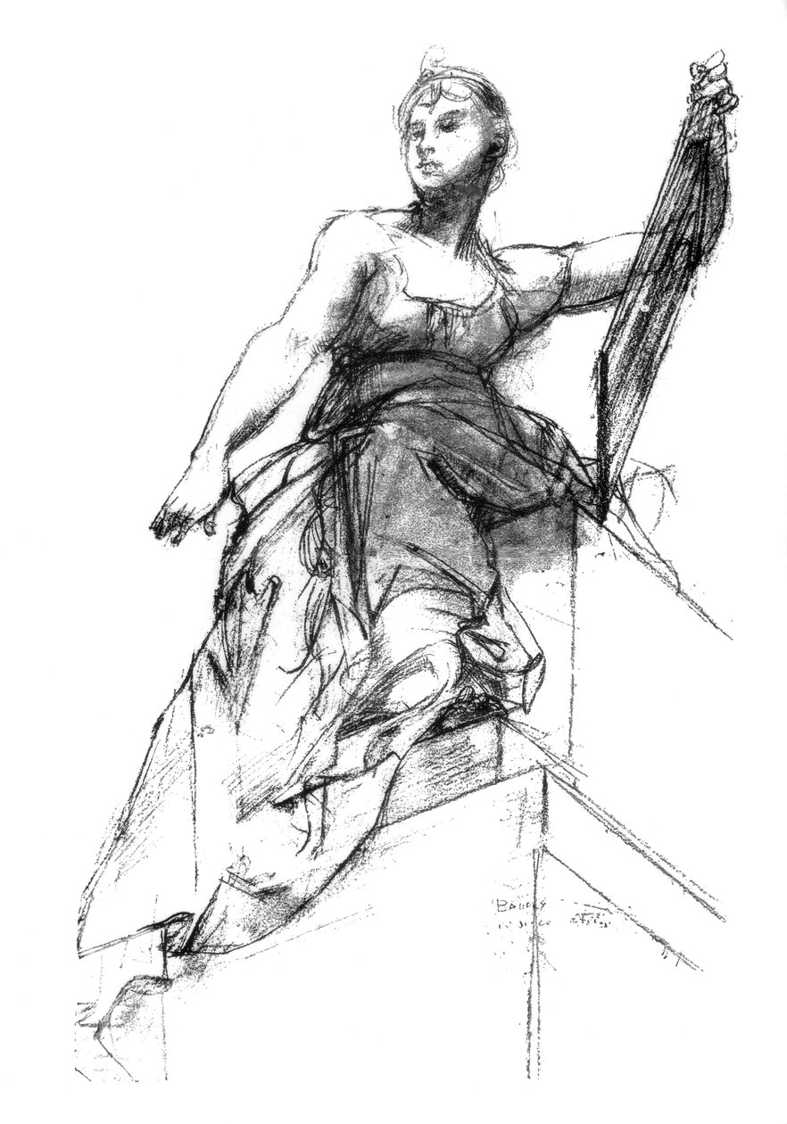 कानून के Apotheosis के लिए सजावटी अध्ययन, c1880-1882 द्वारा अज्ञात