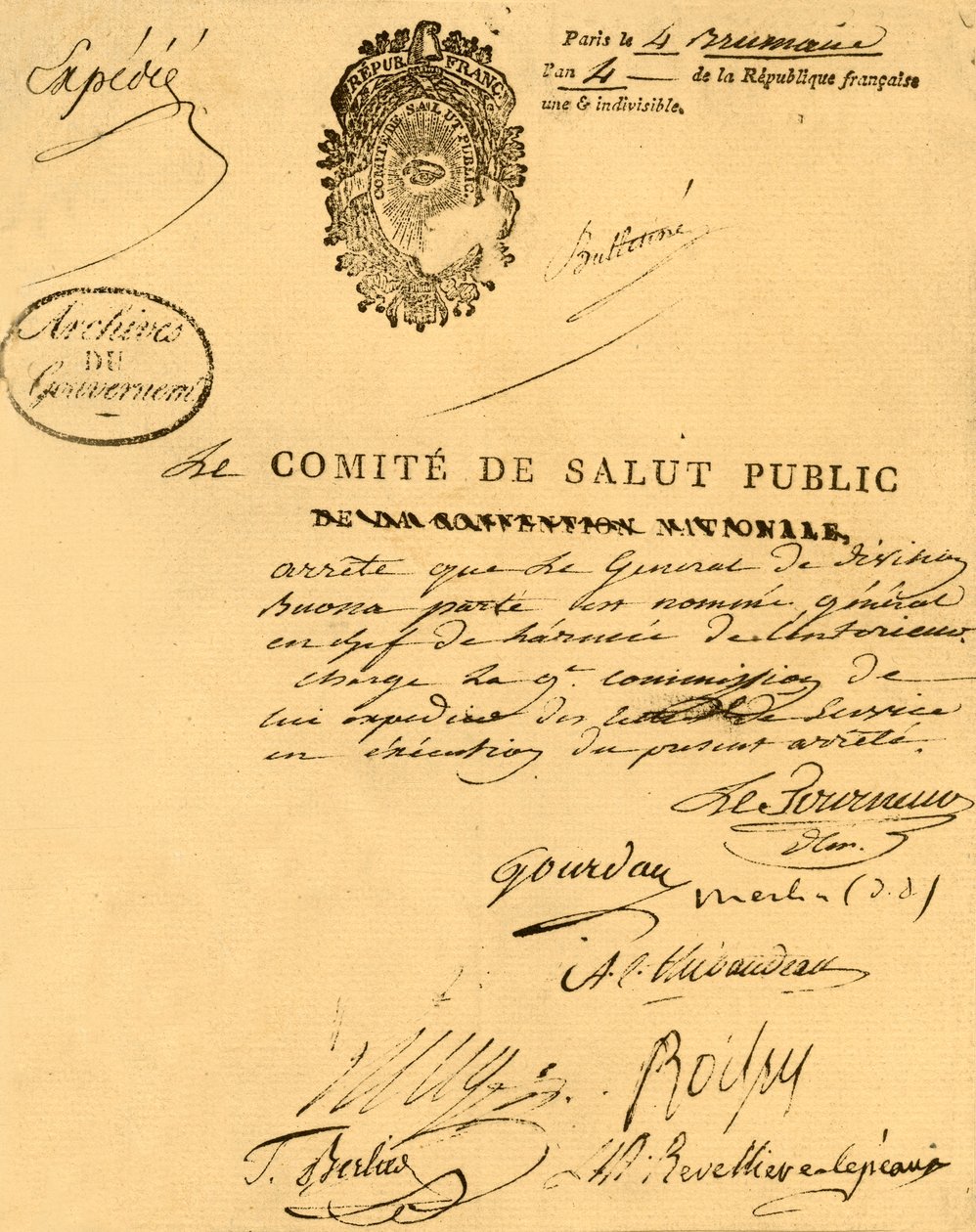 सार्वजनिक स्वास्थ्य समिति की डिक्री, 26 अक्टूबर 1795, 1921। द्वारा अज्ञात