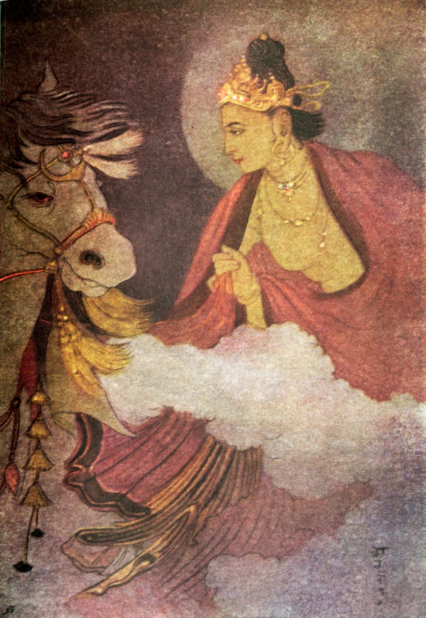 राजकुमार सिद्धार्थ का प्रस्थान, 1920। द्वारा अज्ञात