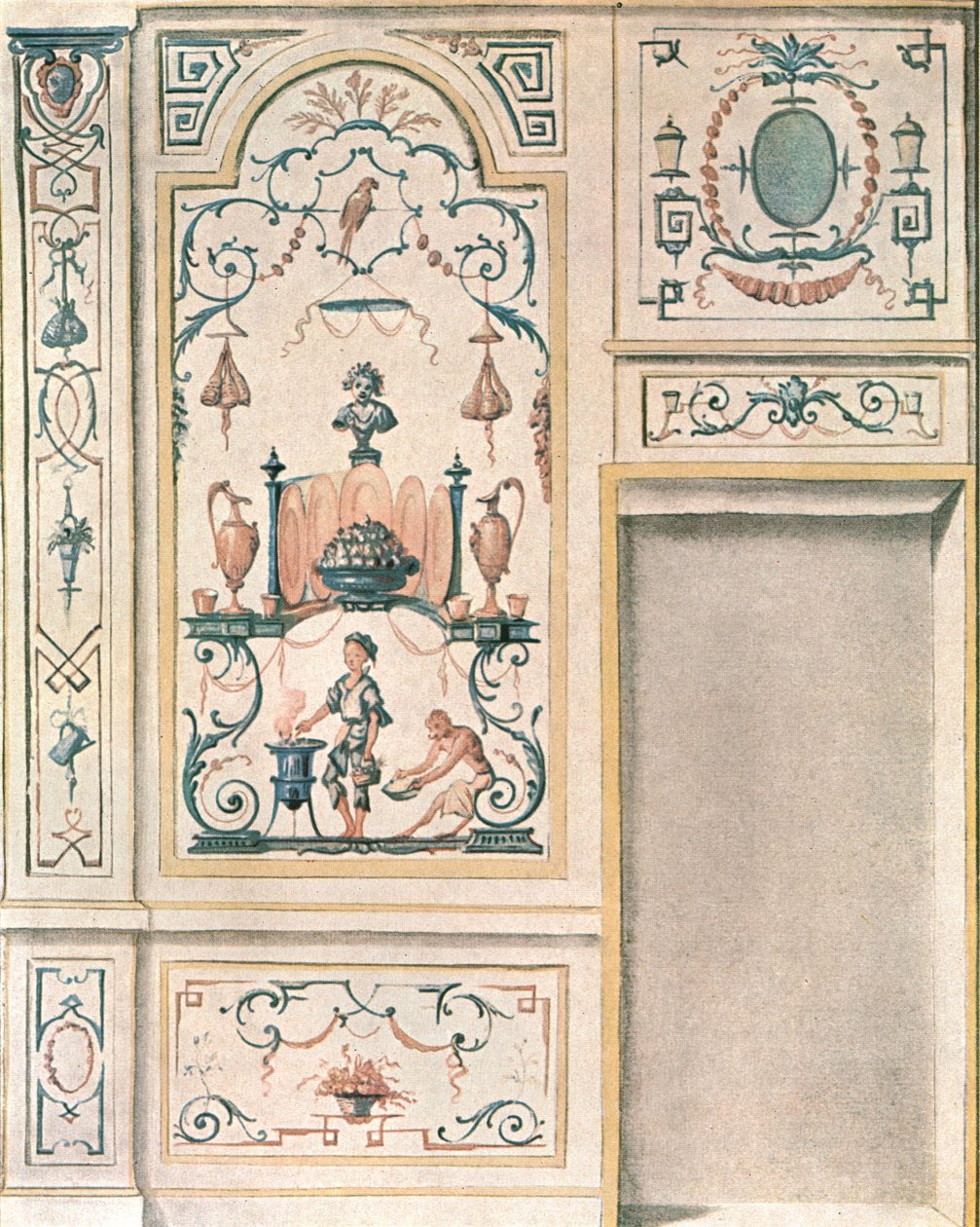 भोजन कक्ष की दीवार, फ्रांस, 1928 के लिए डिजाइन। द्वारा अज्ञात