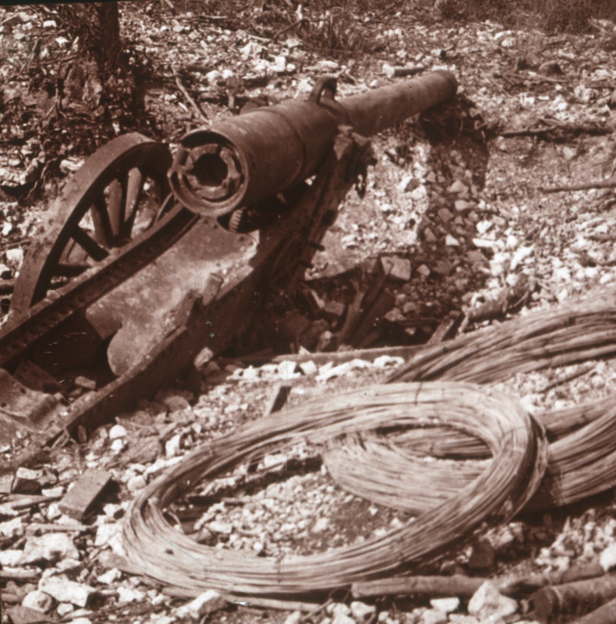 155 गन को नष्ट कर दिया, c1917-c1918 द्वारा अज्ञात