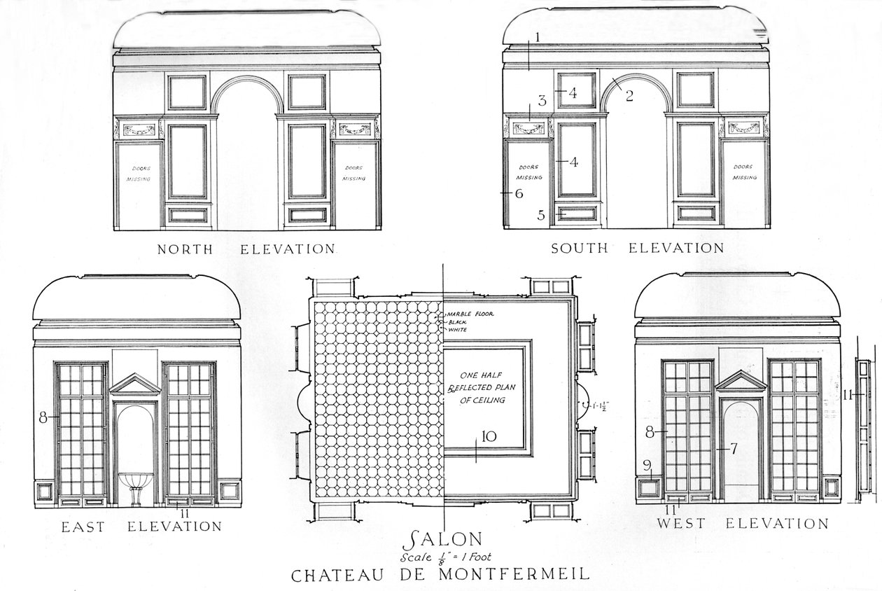 सैलून का विवरण, चेटो डी मोंटफ्रेमिल, पेरिस, 1924 द्वारा अज्ञात