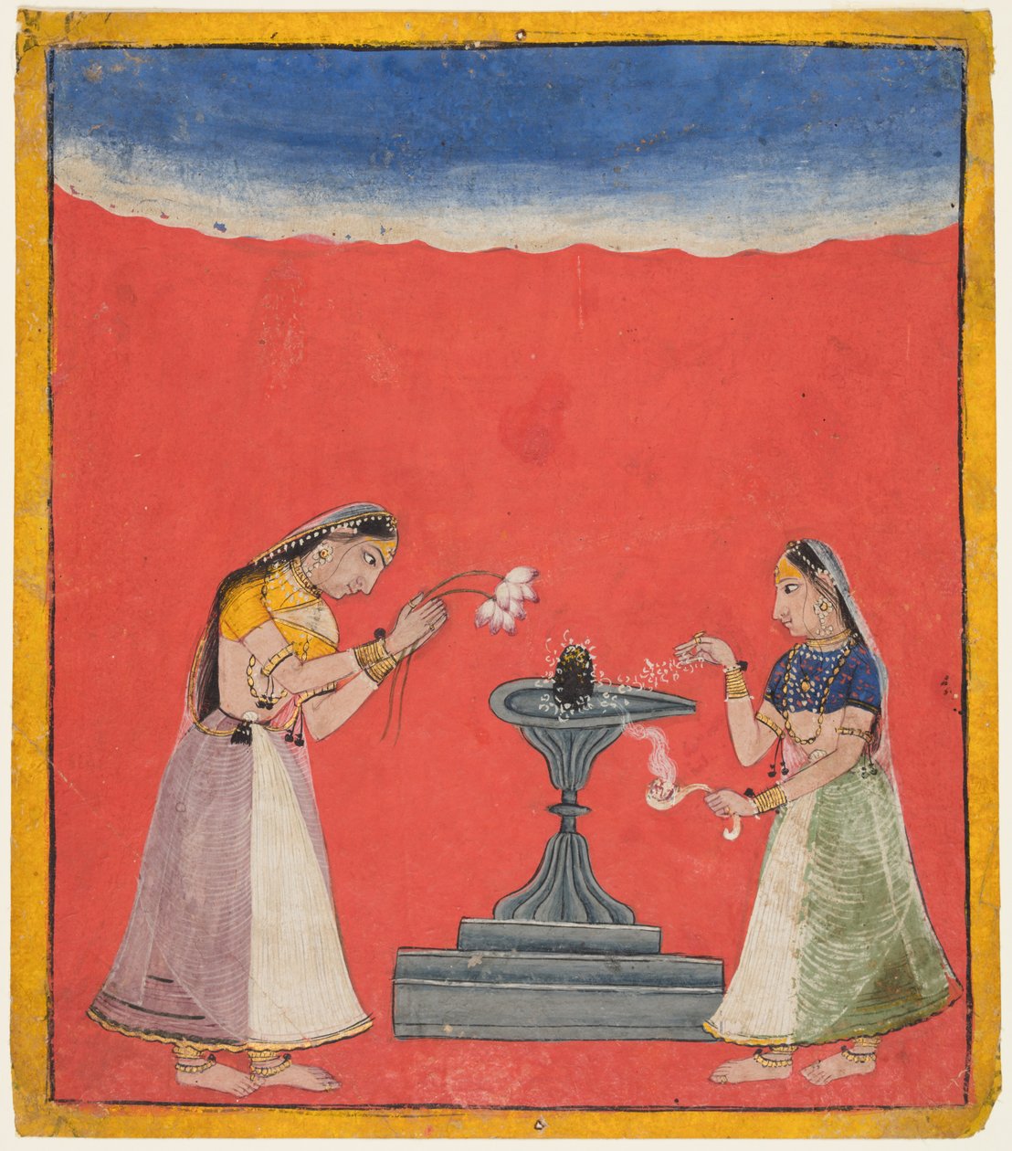हिंडोला की देवगंधरी रागिनी, सी। 1700। द्वारा अज्ञात