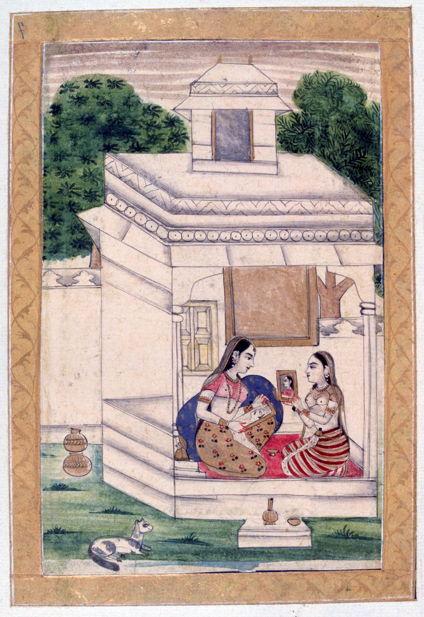 धनश्री रागिनी, रागमाला एल्बम, स्कूल ऑफ राजस्थान, 19 वीं शताब्दी द्वारा अज्ञात