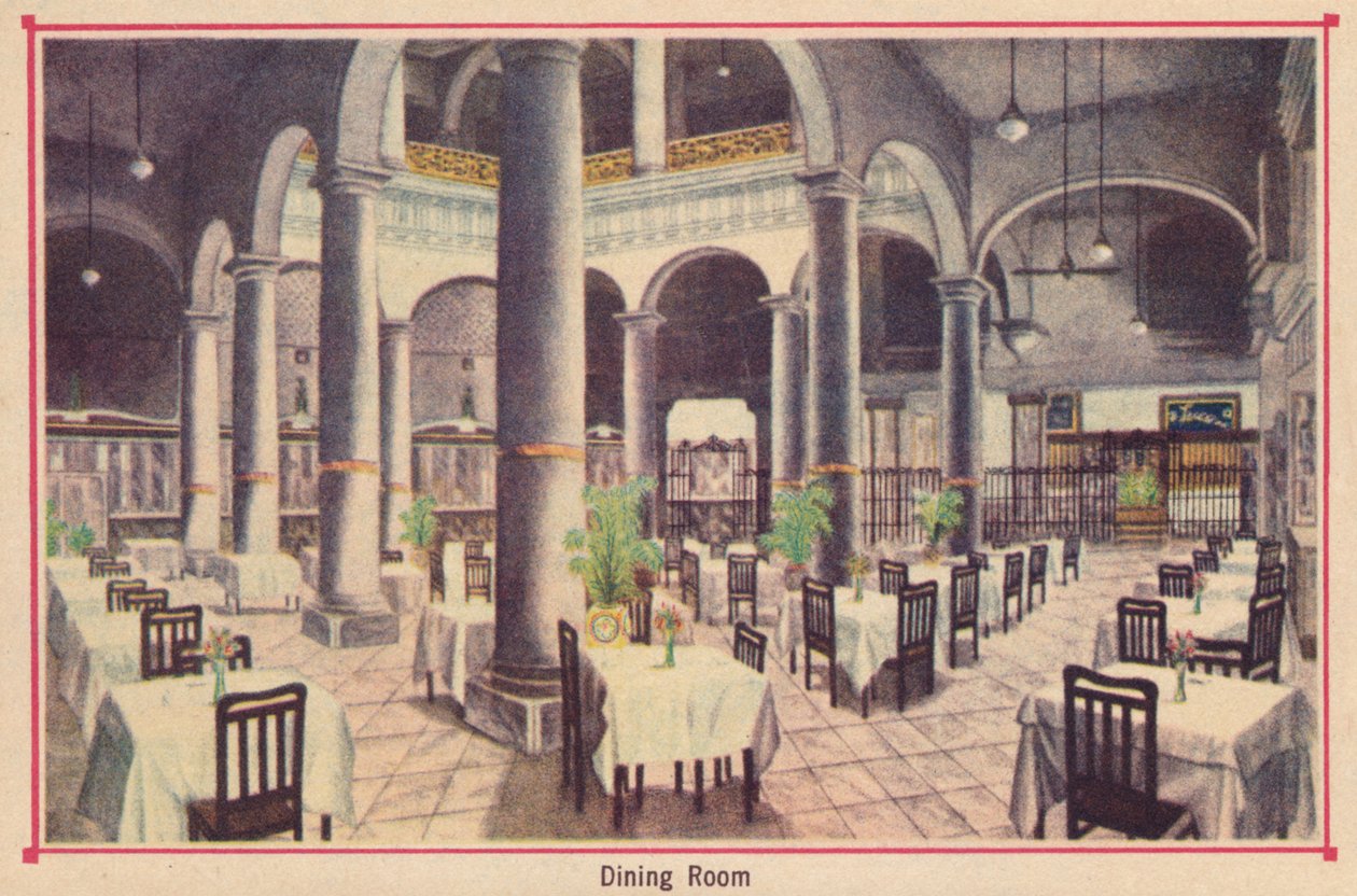 भोजन कक्ष - होटल फ्लोरिडा - हवाना - क्यूबा, c1910 द्वारा अज्ञात