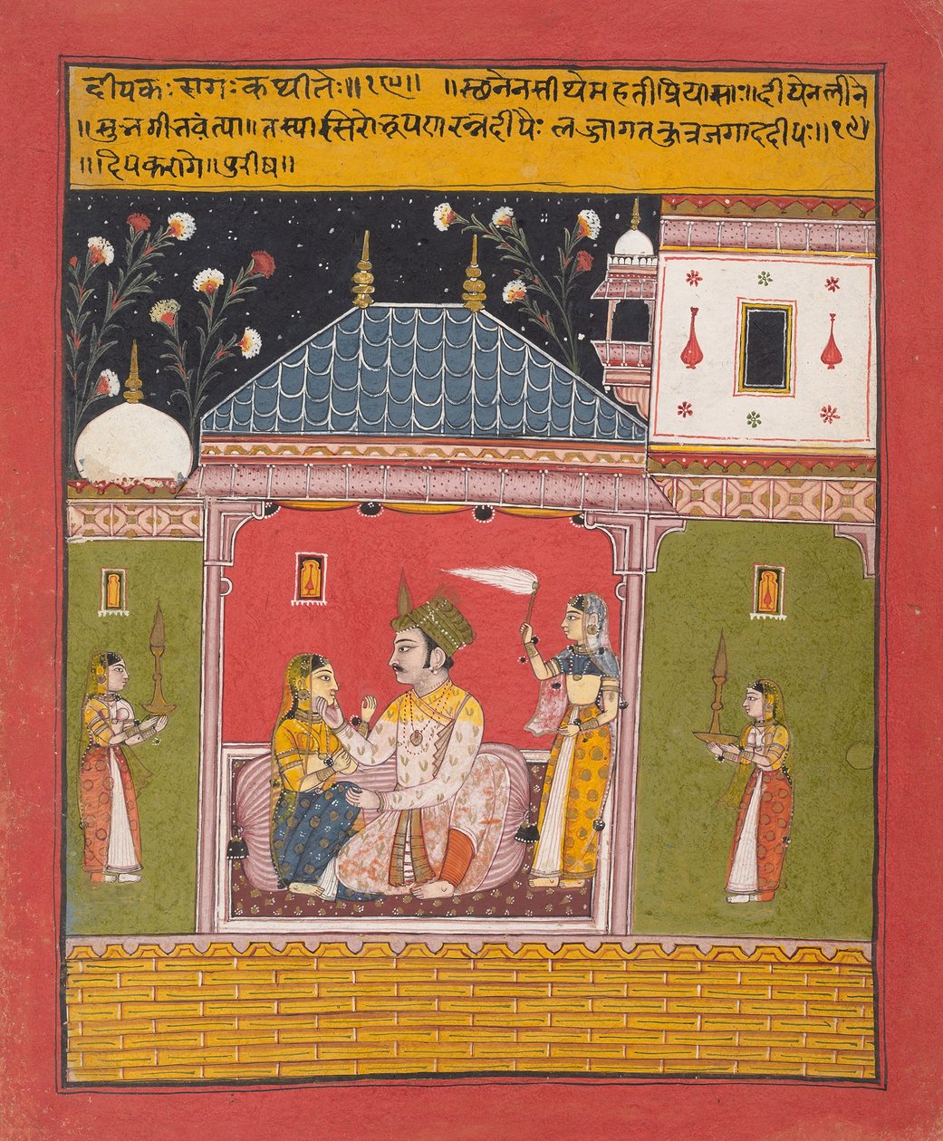 Dipak Raga: Folio from a Ragamala Series Garland of Musical Modes, 1630-40.  द्वारा अज्ञात