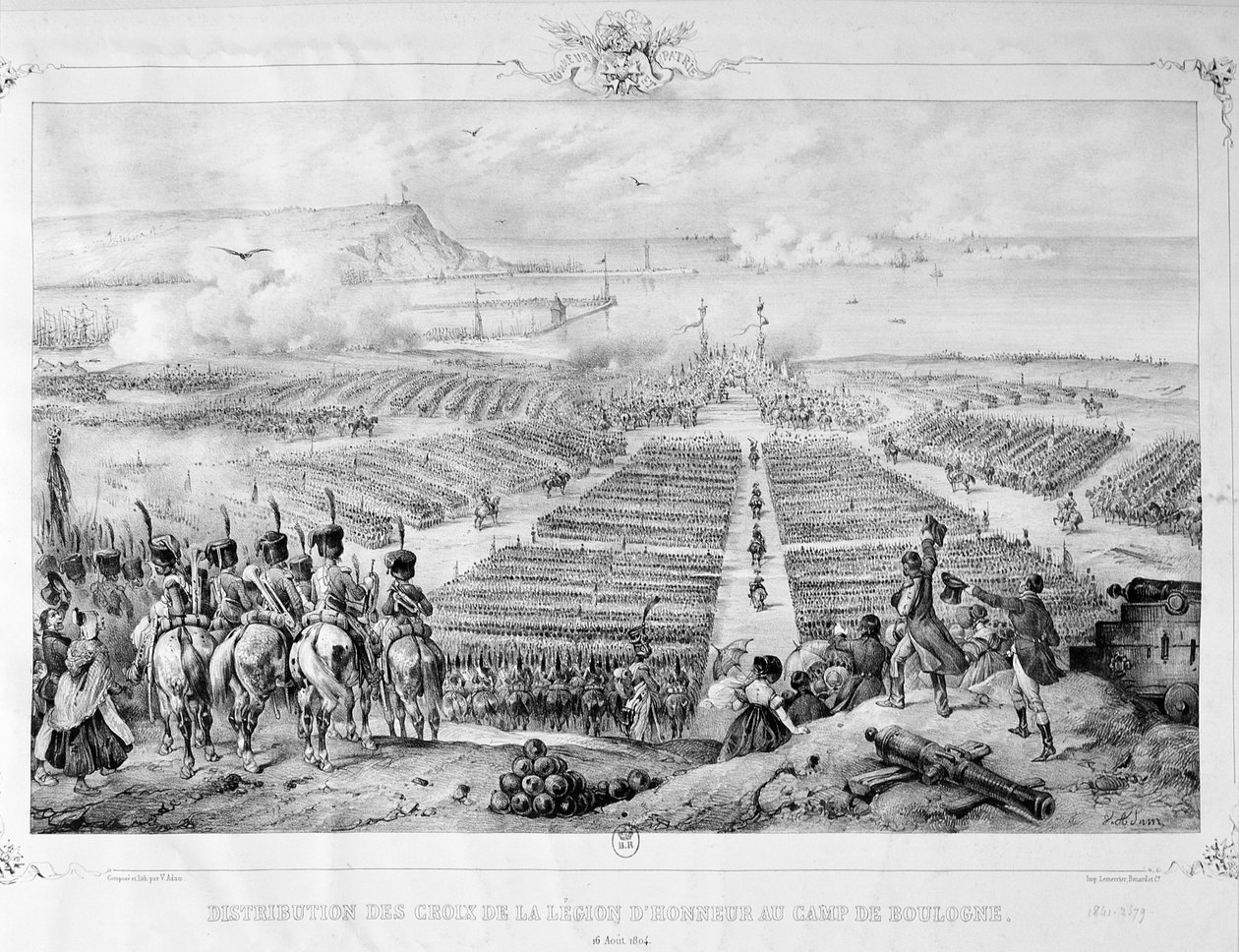16 अगस्त 1804, 1841 को बोलोग्ने के शिविर में सम्मान के क्रॉस के क्रॉस का वितरण द्वारा अज्ञात
