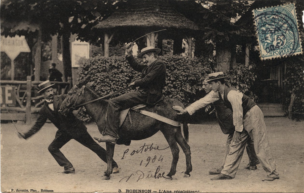 गधा टेटू और अड़ियल - पोस्टकार्ड दिनांक 1904 द्वारा अज्ञात