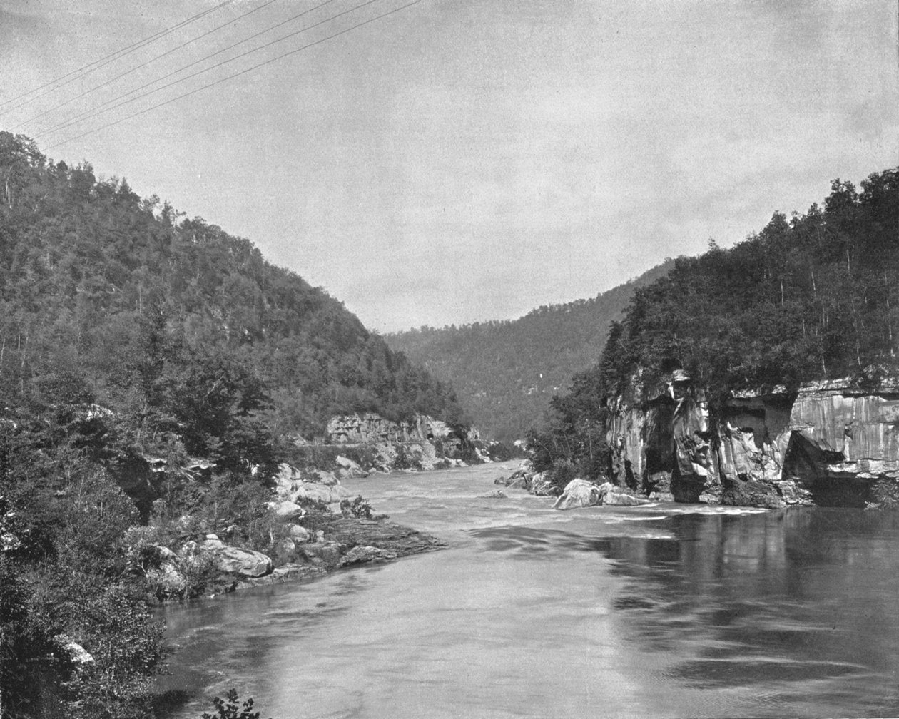 ड्रैगन गॉर्ज, न्यू रिवर, वेस्ट वर्जीनिया, यूएसए, c1900। द्वारा अज्ञात