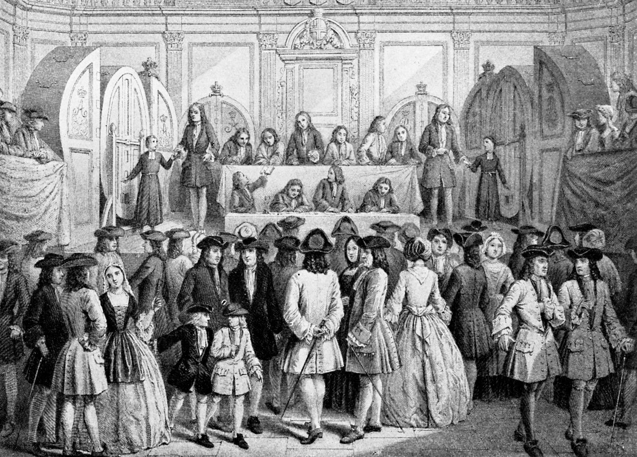गिल्डहॉल, 1739, c1920 में एक लॉटरी खींचना द्वारा अज्ञात