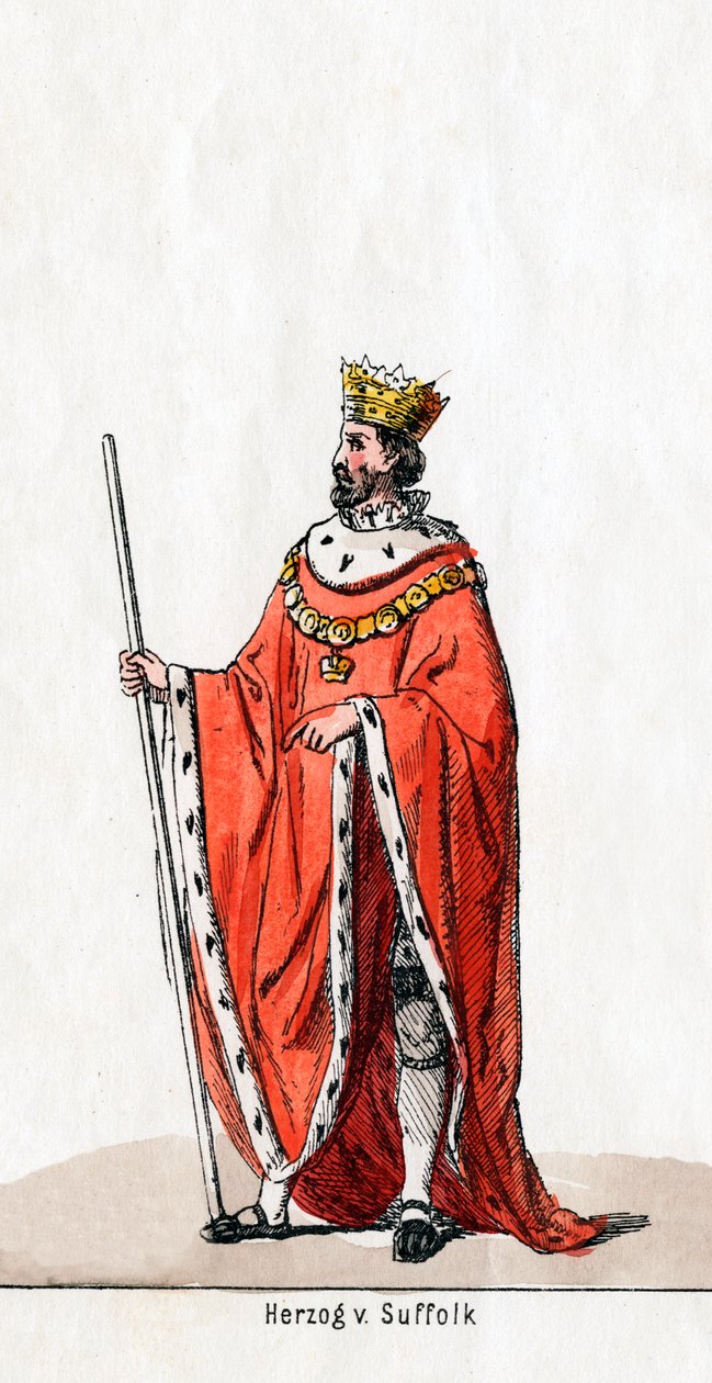 ड्यूक ऑफ सफ़ोक, शेक्सपियर के लिए पोशाक डिजाइन, हेनरी VIII, 19 वीं शताब्दी द्वारा अज्ञात