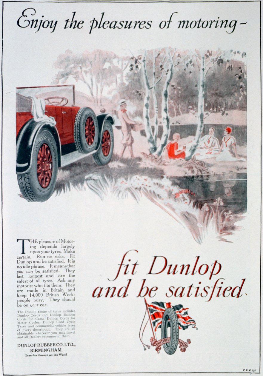 डनलप टायर विज्ञापन, 1925 द्वारा अज्ञात