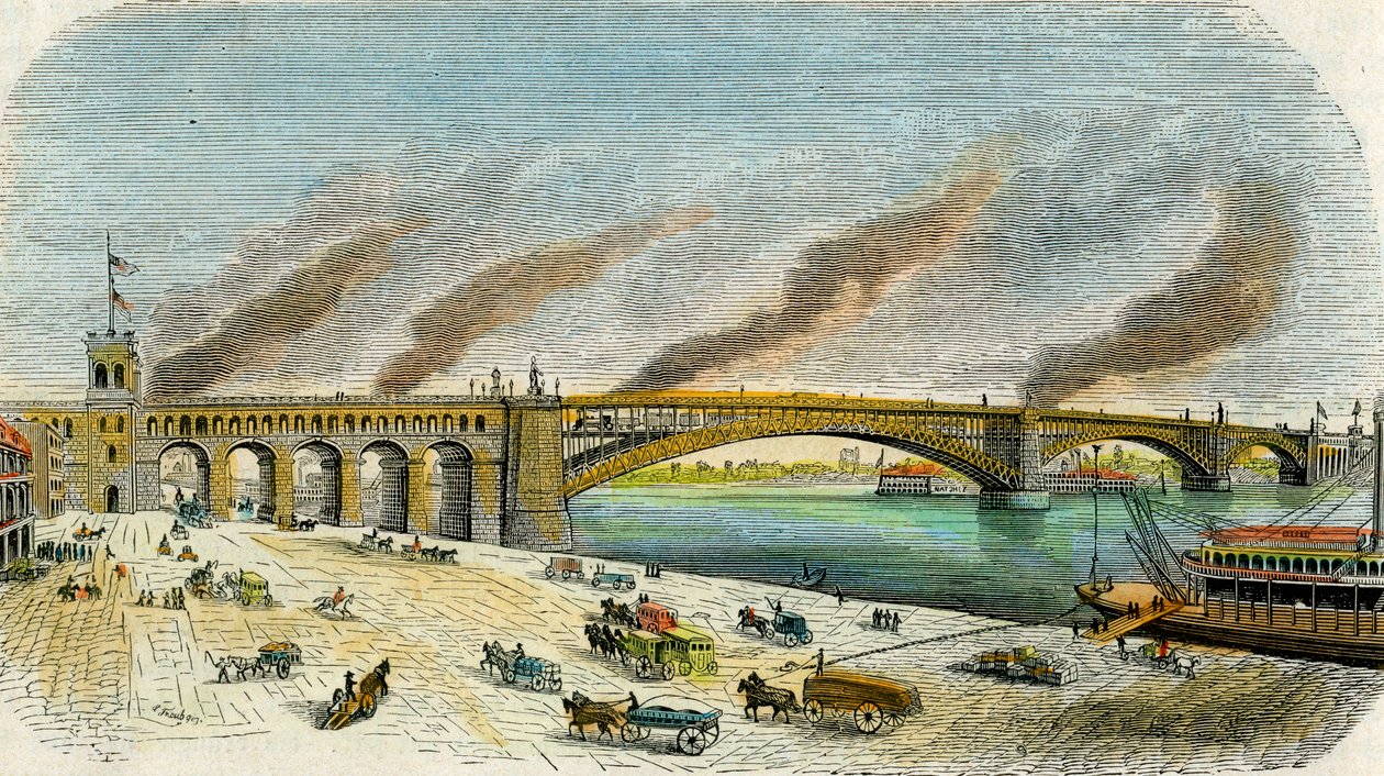 Eads Bridge, St Louis, Missouri, USA, c1874 द्वारा अज्ञात