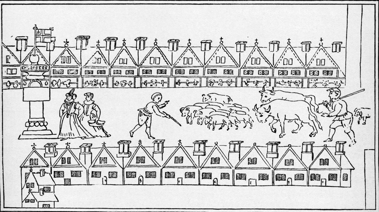 ईस्टचिप मार्केट, लंदन, c1598 1904 द्वारा अज्ञात