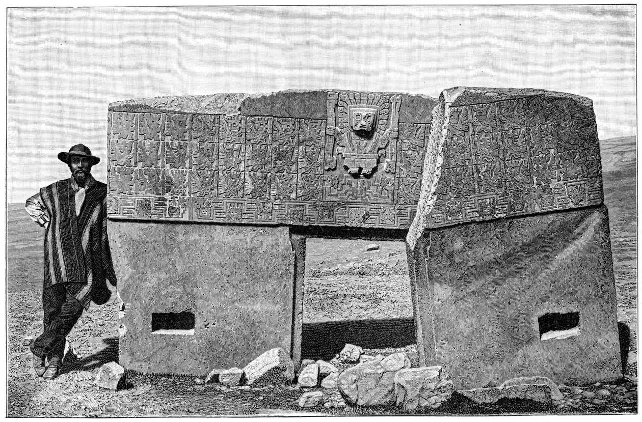 अकापना, तायाहुआनाको, बोलीविया के 1901 के अखंड द्वार का पूर्वी पहलू द्वारा अज्ञात