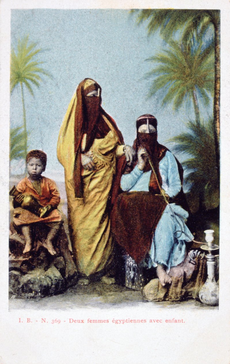 मिस्र की महिला और बाल, विंटेज फ्रांसीसी पोस्टकार्ड, c1900 द्वारा अज्ञात