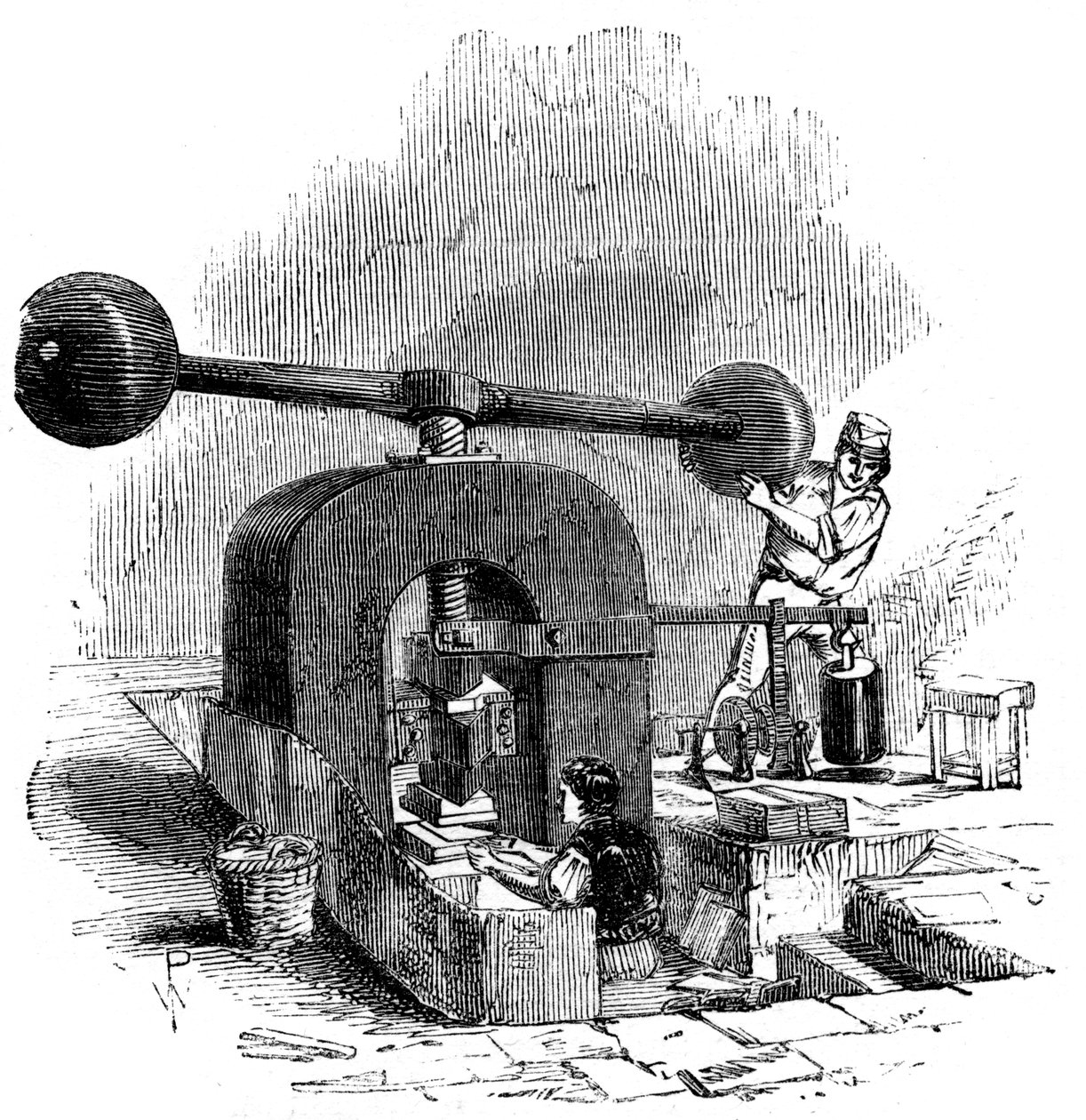 एम्बॉसिंग प्रेस, 1886 द्वारा अज्ञात