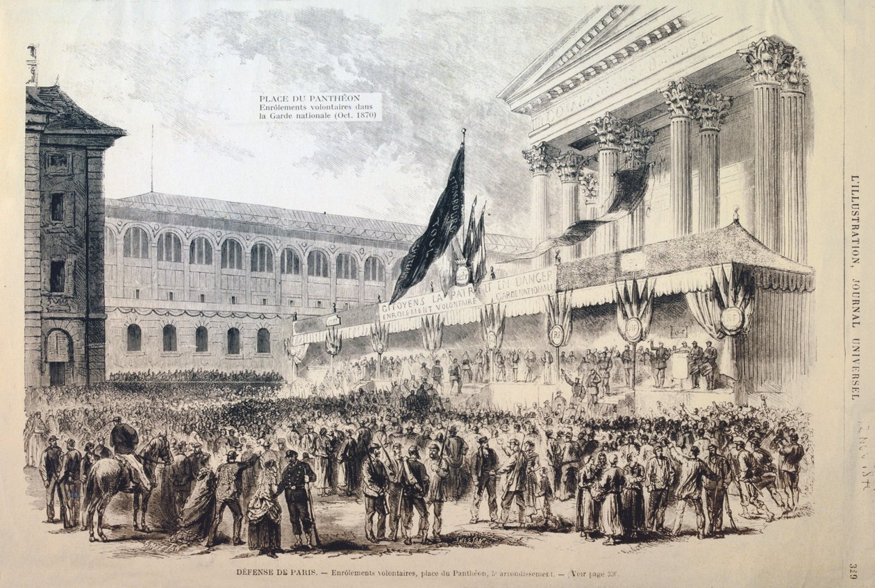 1870-1871, नेशनल गार्ड, प्लेस डु पैंथियन, पेरिस में स्वयंसेवकों की भर्ती द्वारा अज्ञात