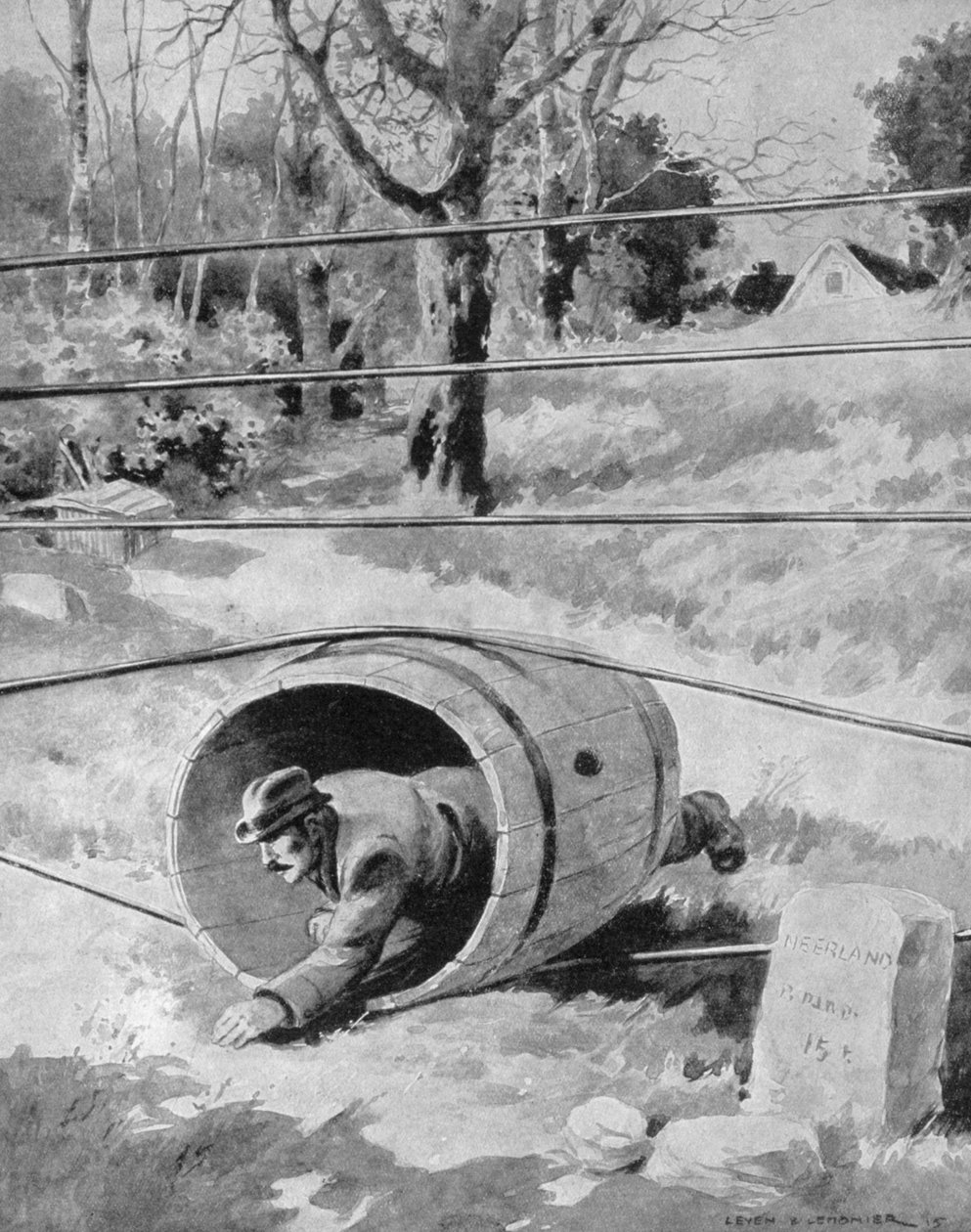 बेल्जियम फ्रंटियर से हॉलैंड में प्रवेश करते हुए, 1915 द्वारा अज्ञात