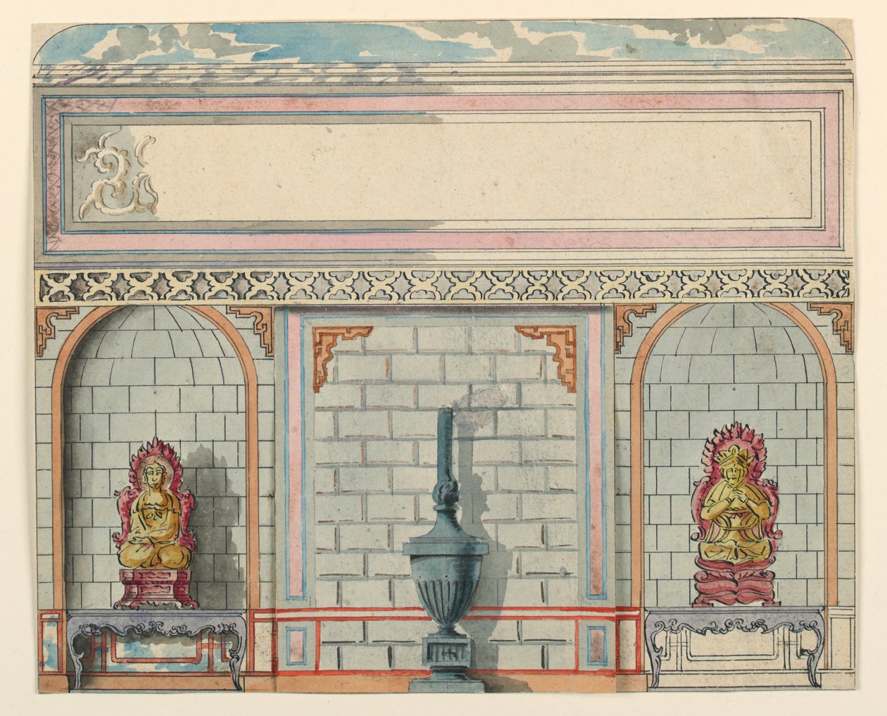 1802 से पहले प्रवेश हॉल, पूर्व की दीवार, रॉयल मंडप, ब्राइटन द्वारा अज्ञात