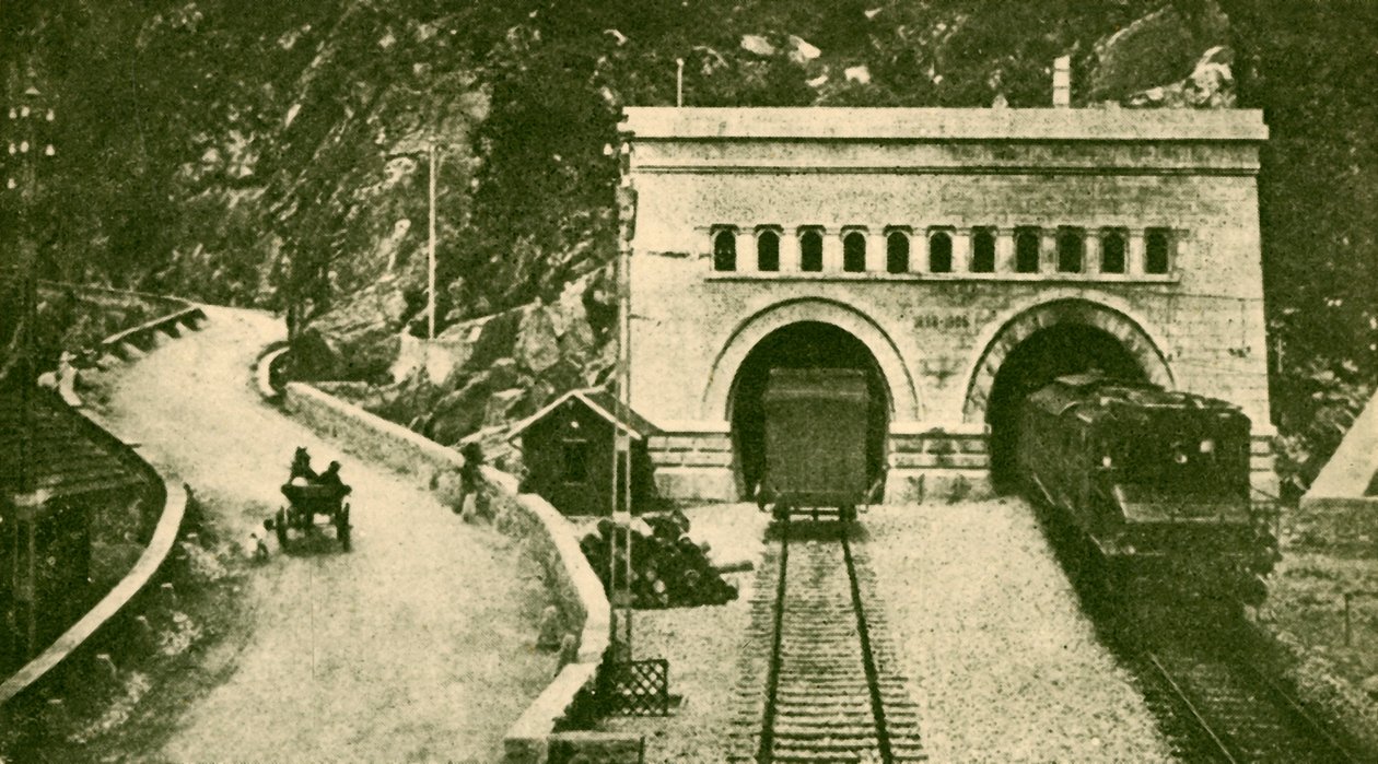 सिंपलन टनल का प्रवेश 12 12 मील लंबी कनेक्टिंग स्विट्जरलैंड और इटली, c1930। द्वारा अज्ञात