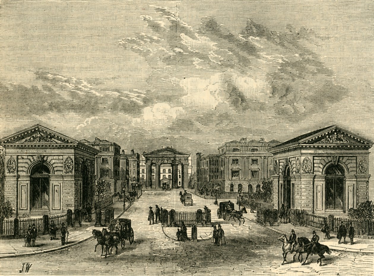 यूस्टन स्क्वायर स्टेशन पर प्रवेश, c1876। द्वारा अज्ञात